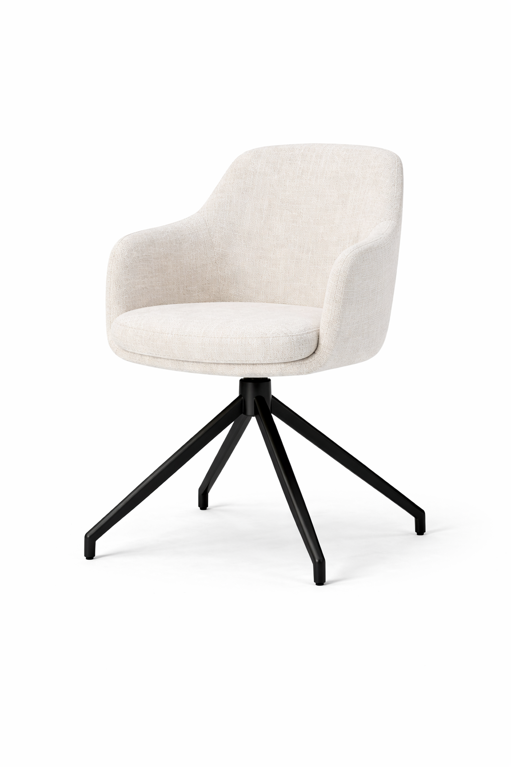 Rovelle Off-White Boucle Swivel Chair