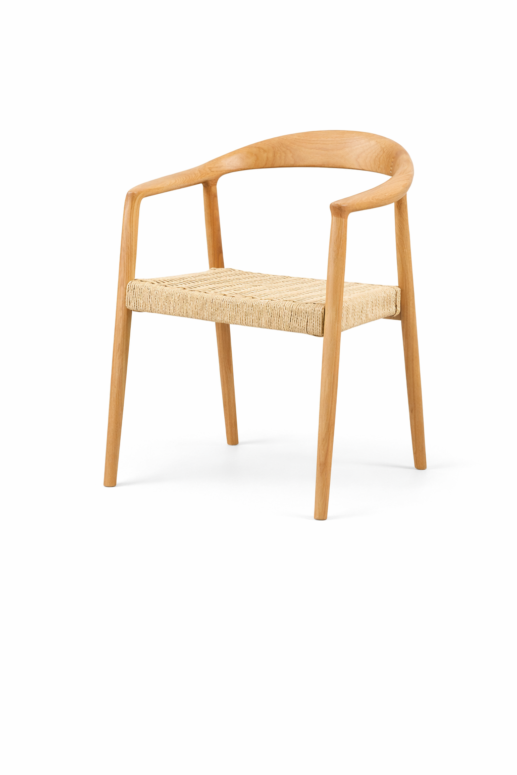 Naviro Natural Wood with Beige Cane Seat Dining Chair