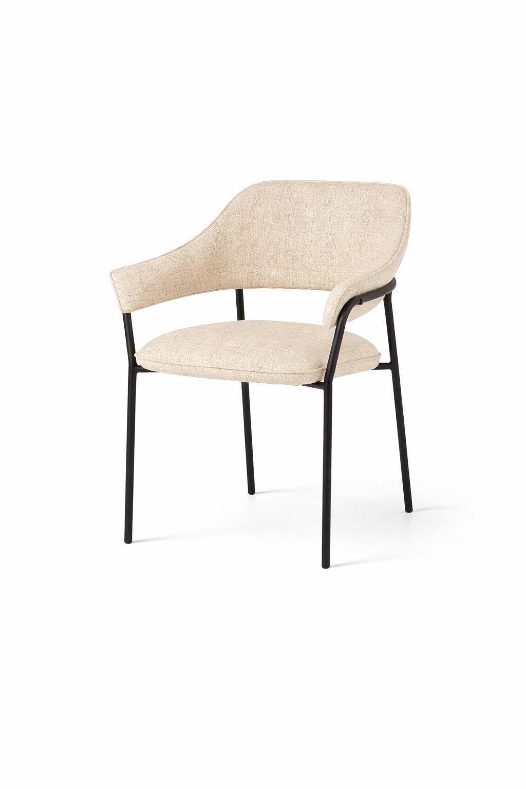 Merivo Beige Boucle Dining Chair