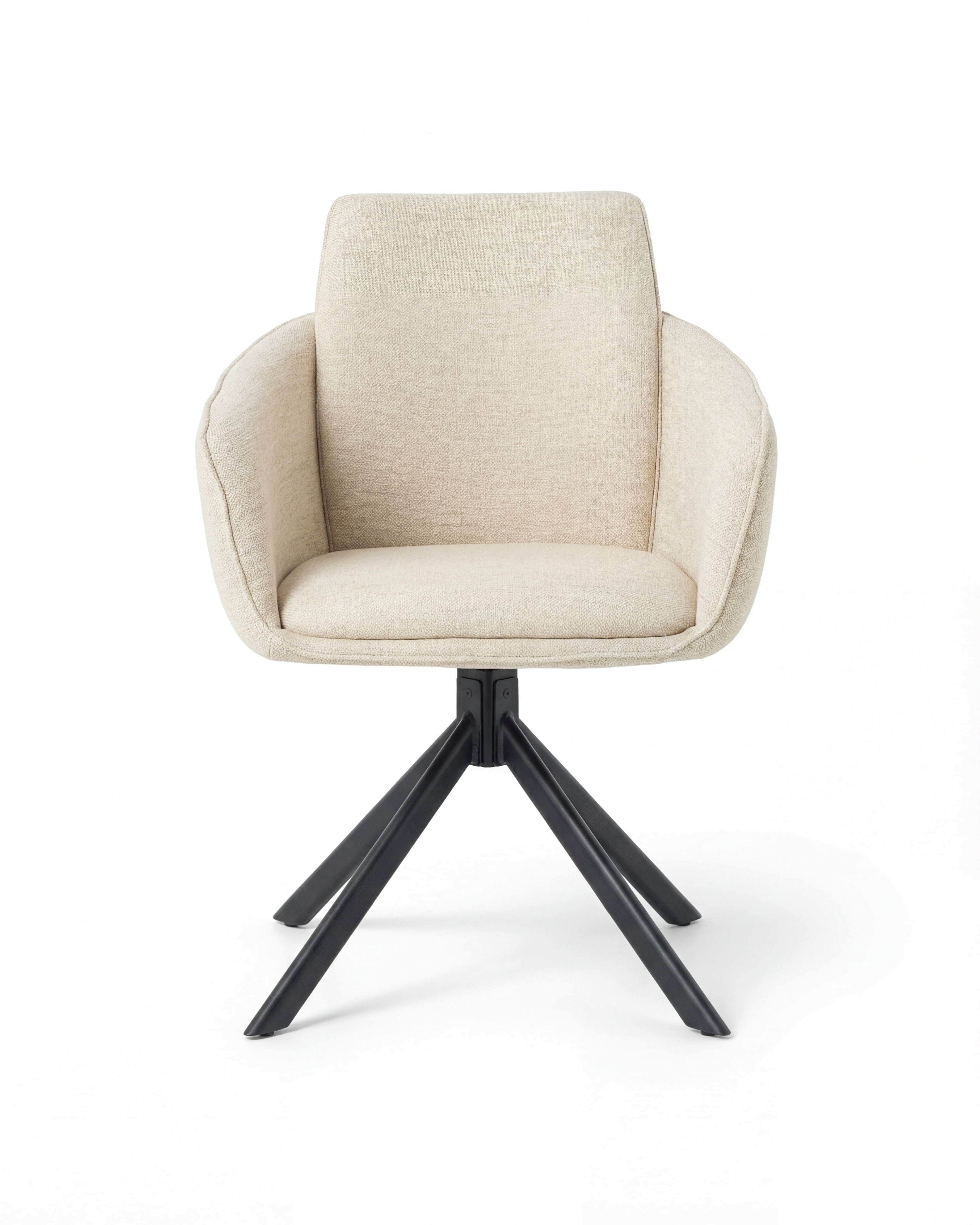 Alvera Beige Swivel Dining Chair