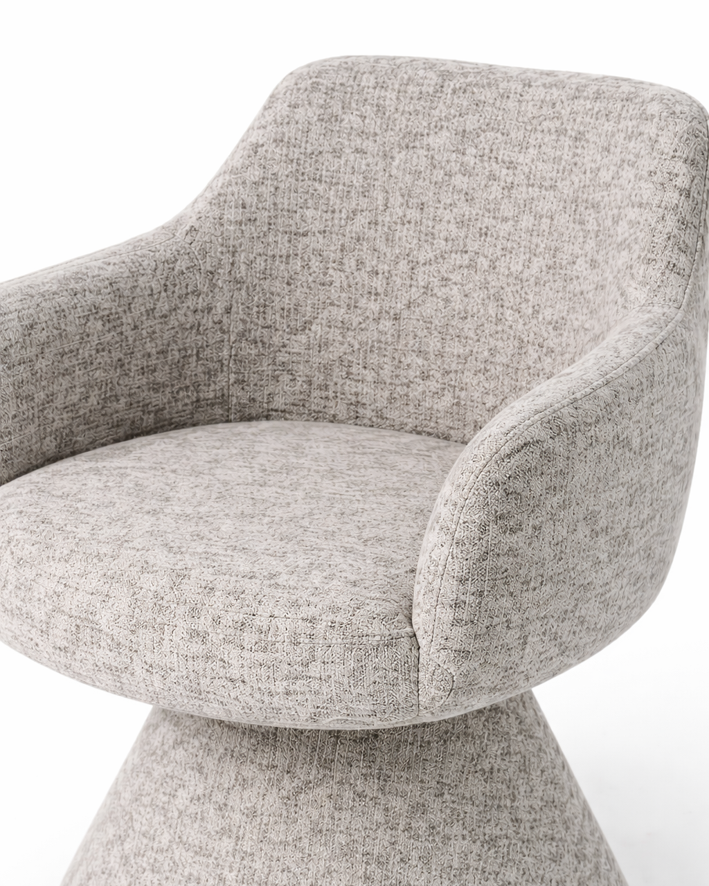 Amaya Beige Boucle Swivel Dining Chair