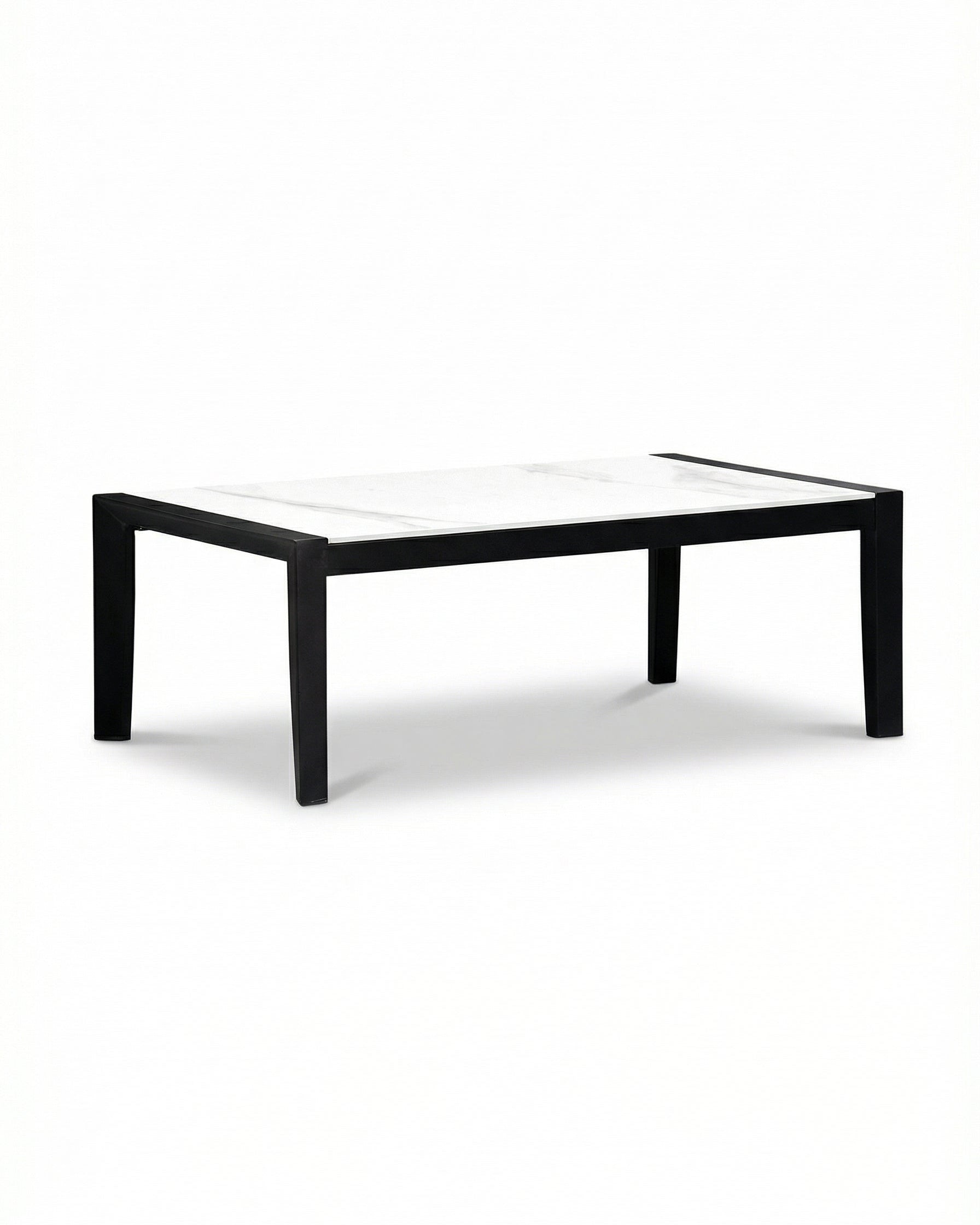 Atlanta Black Outdoor Coffee Table with White Top