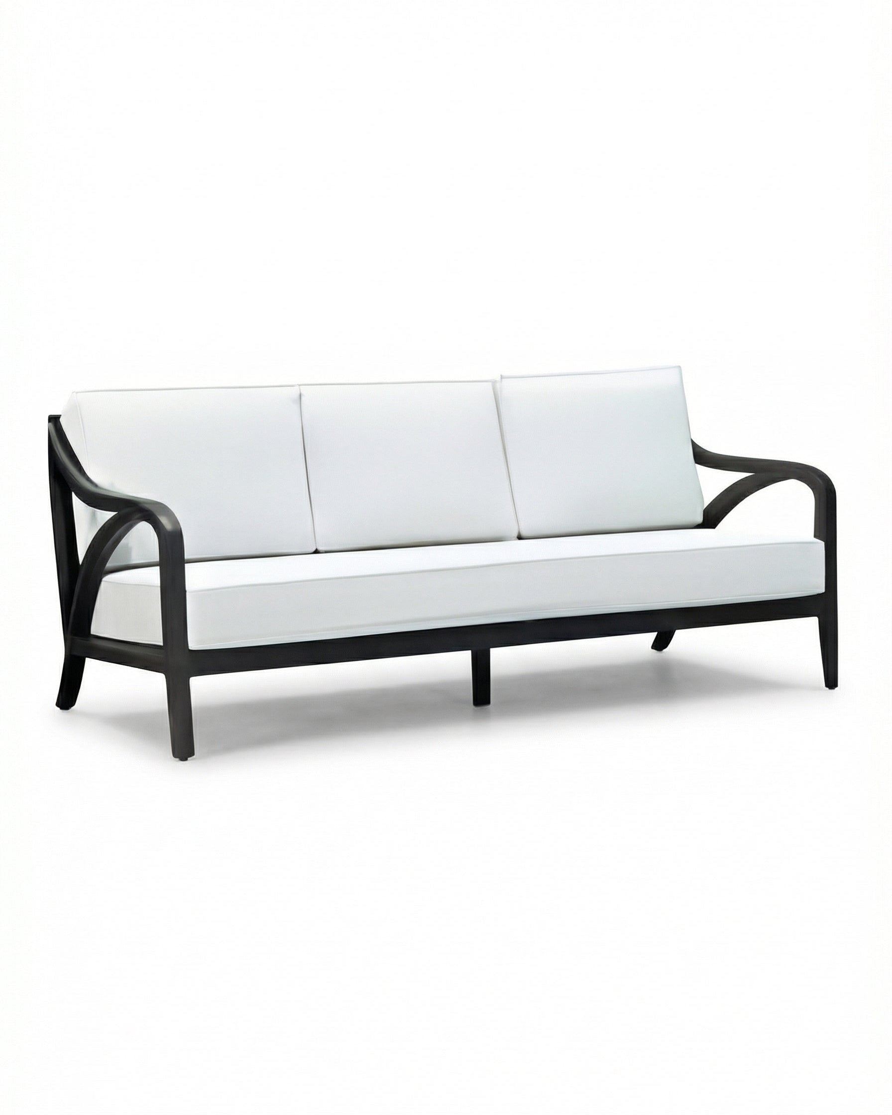 Atlanta Dark Grey Outdoor Lounge Sofa with Off-White Cushion