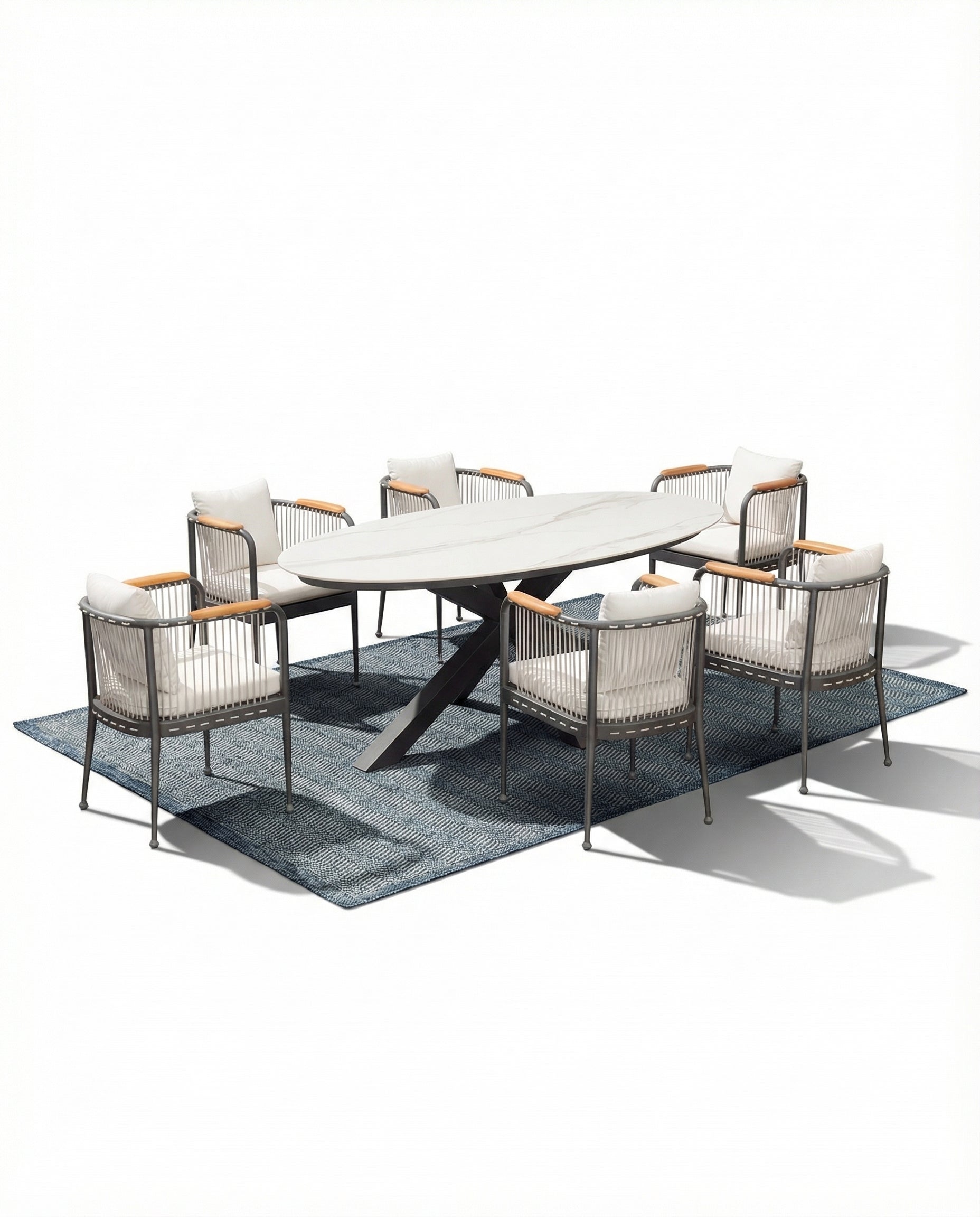Augusta Black Outdoor Dining Chair With Dining Table