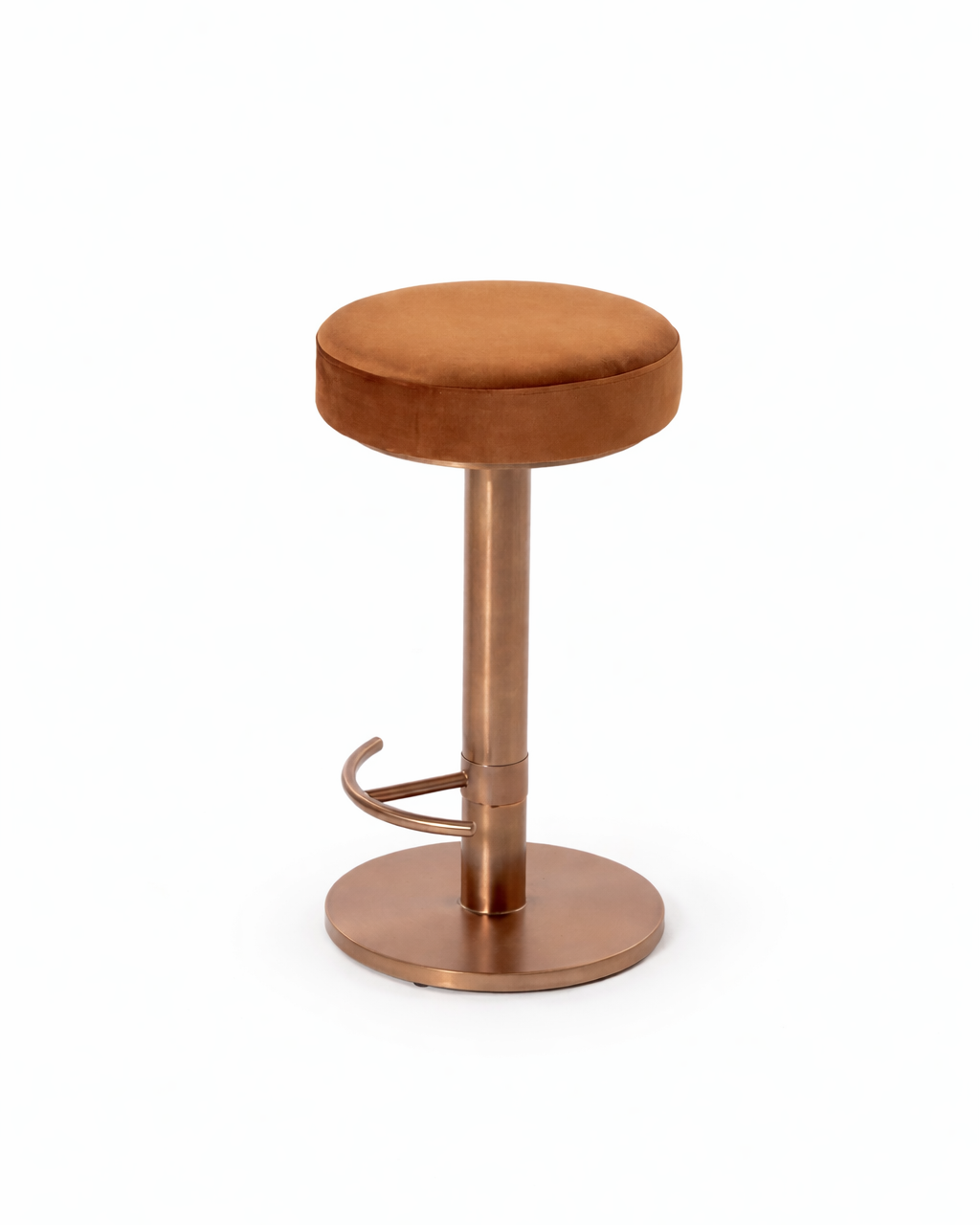 Aurum Luxe Gold Bar Stool with Brown Top