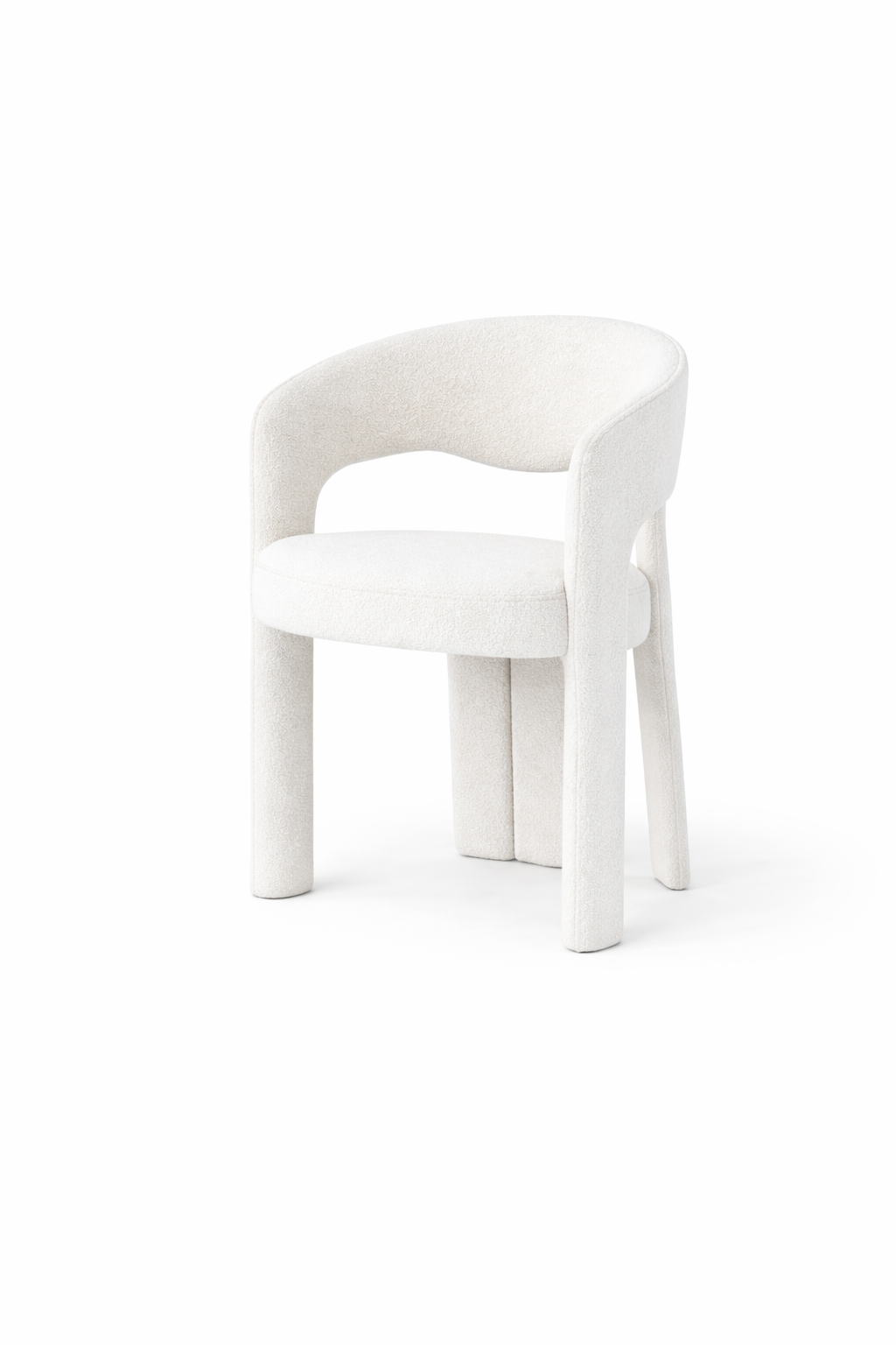 Avero White Arch Boucle Chair Side image