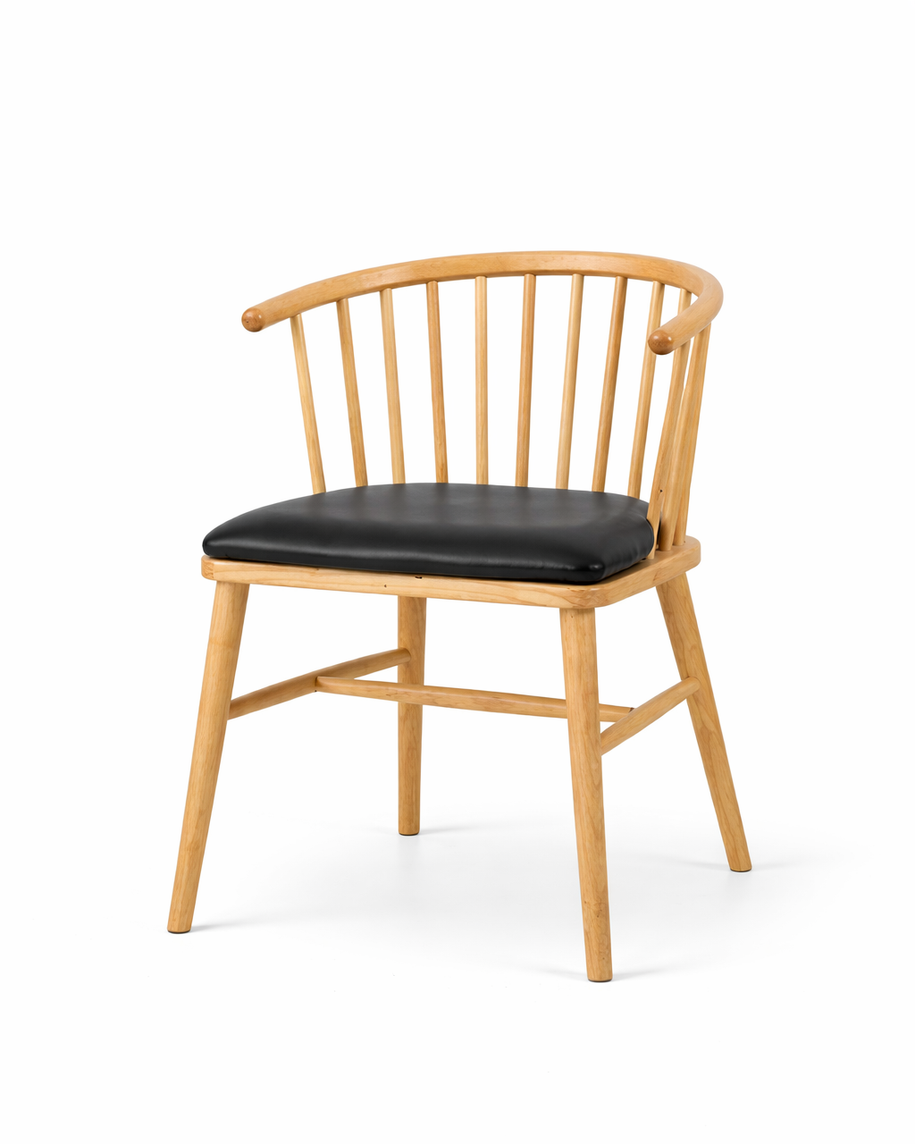 Branik Natural Wood & Black Chusion Dining Chair
