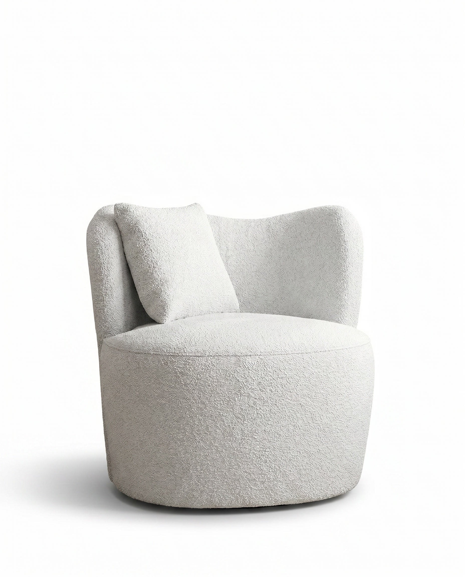 Bronte Ash Grey Boucle Swivel Sofa Chair