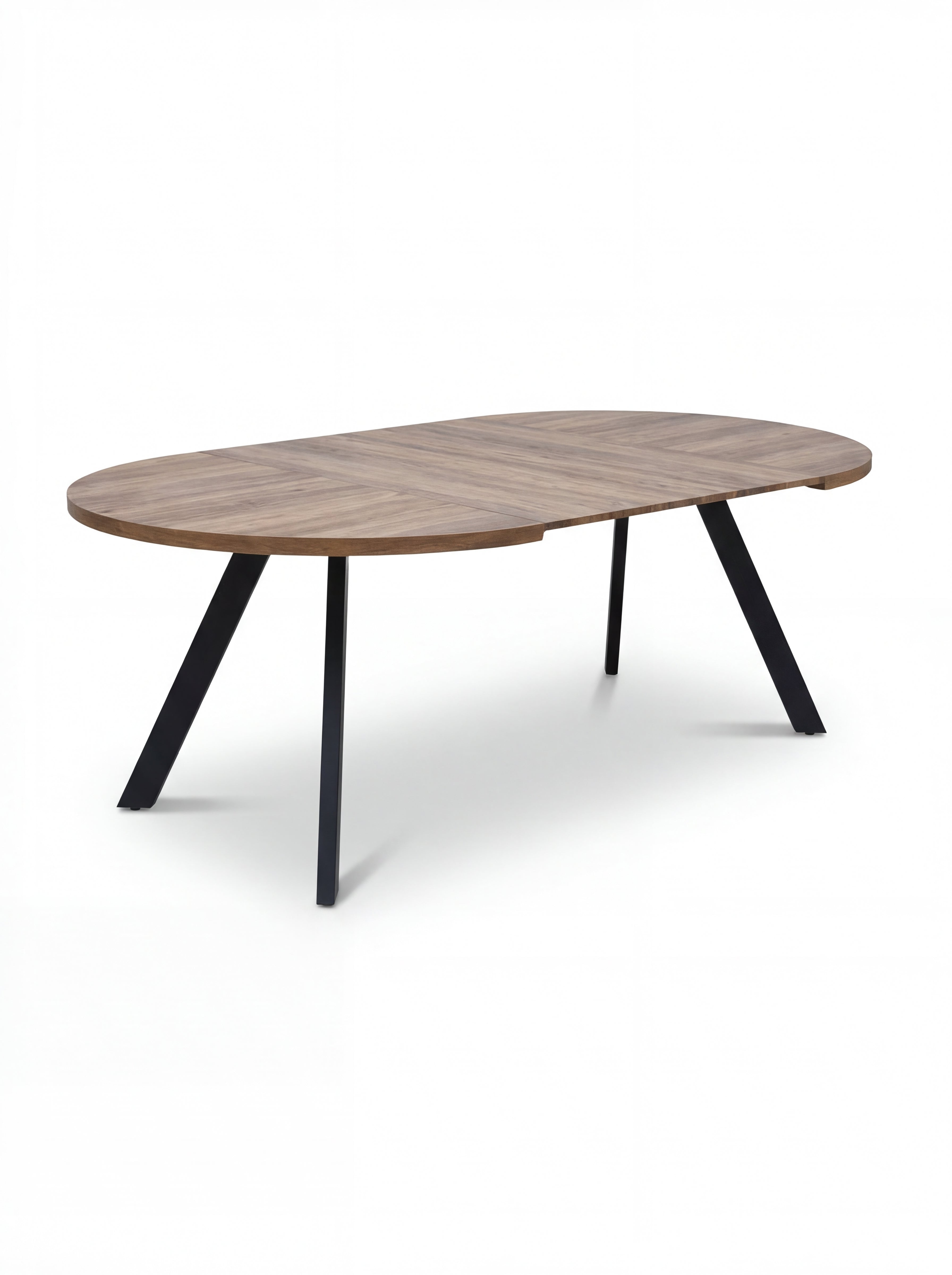 Calvo Black Oval Natural Walnut Dining Table