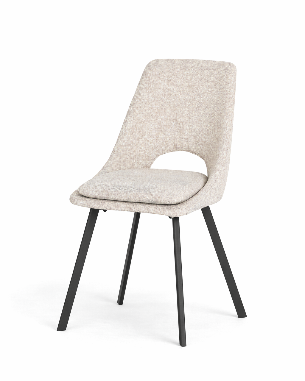 Cavero Black with Beige Seat Boucle Dining Chair