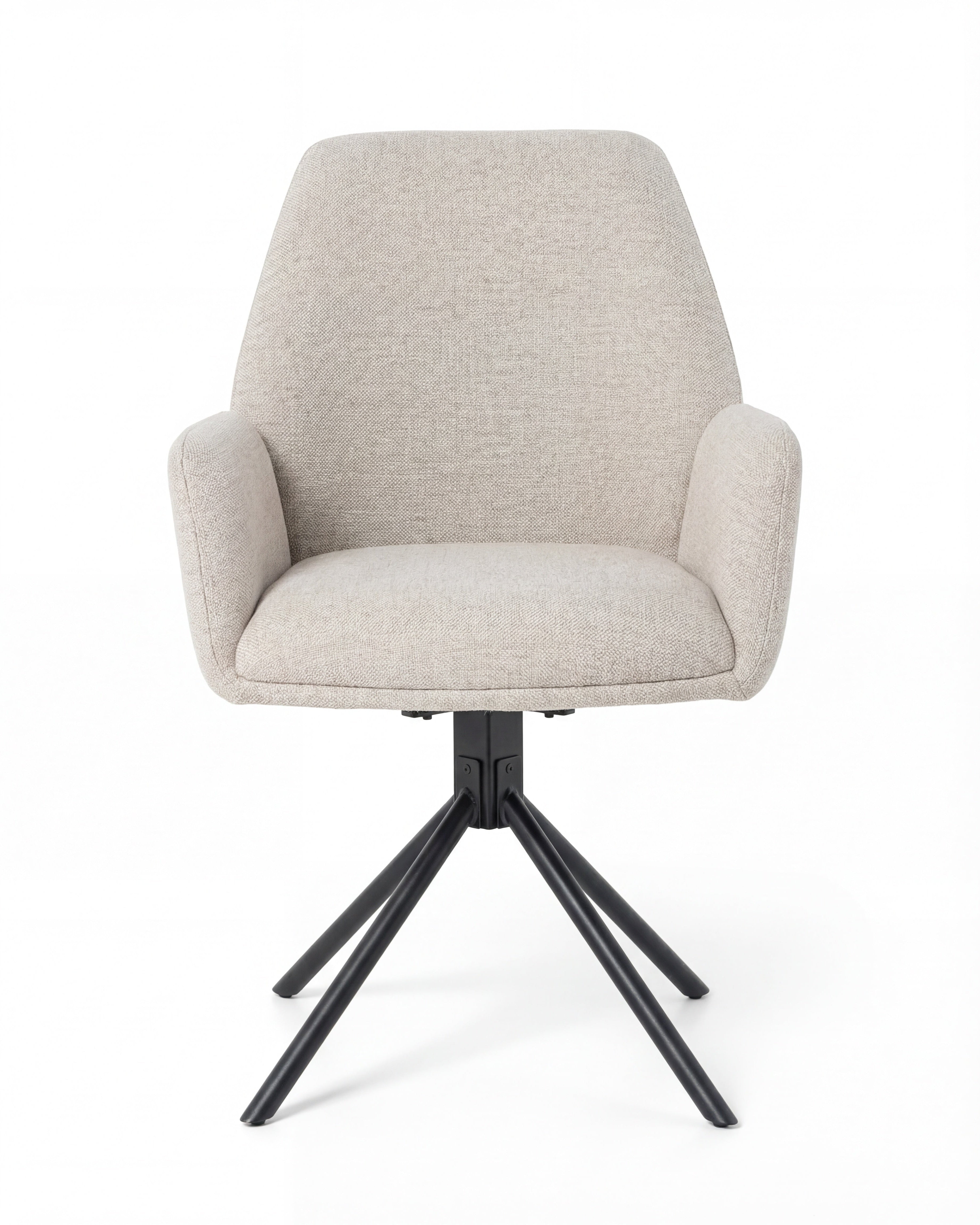 Cavira Black With Off White Seat Swivel Dining Chair