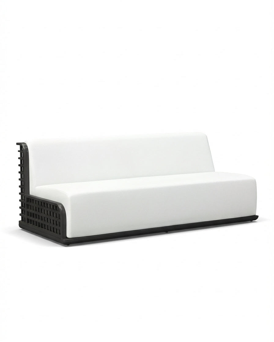 Charlotte Black Outdoor Sofa with Off-White Cushion 