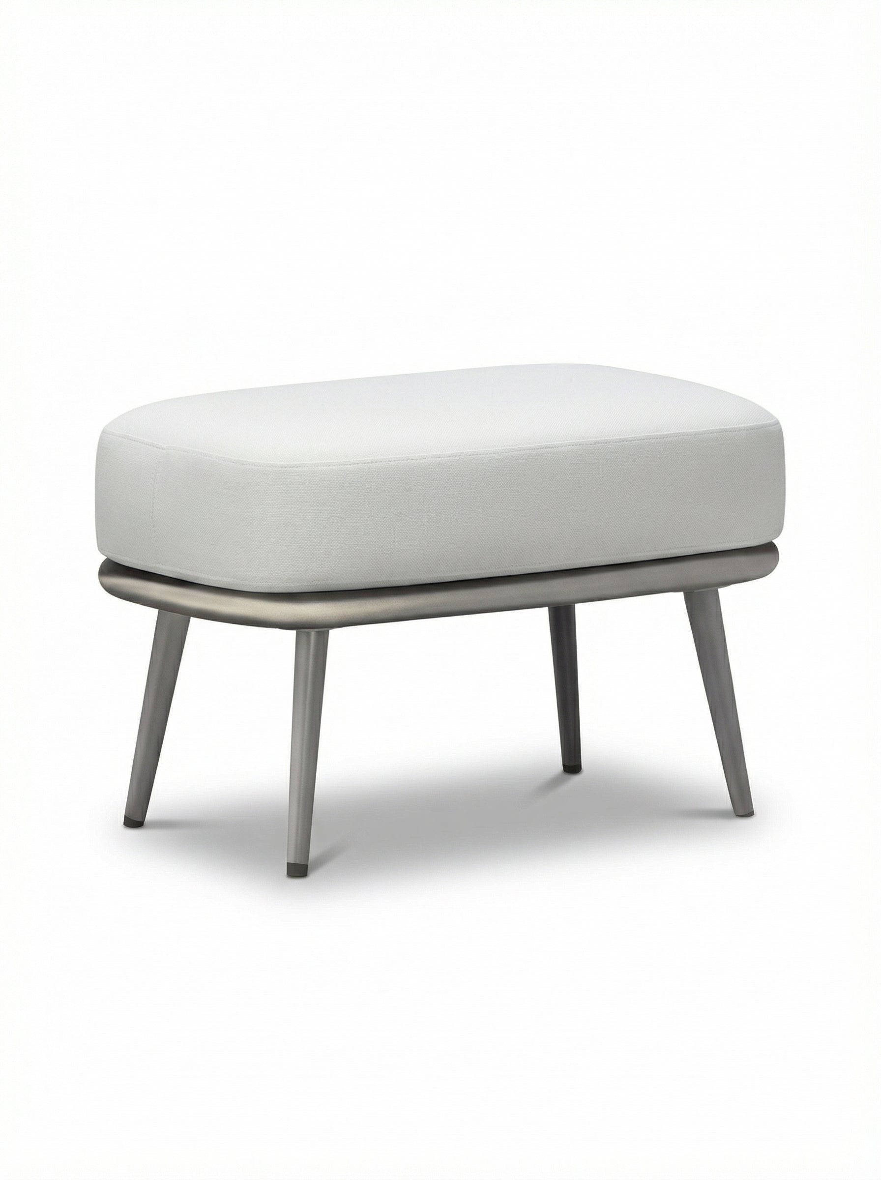 Daisy Light Grey Outdoor Footrest with Off-White Cushion