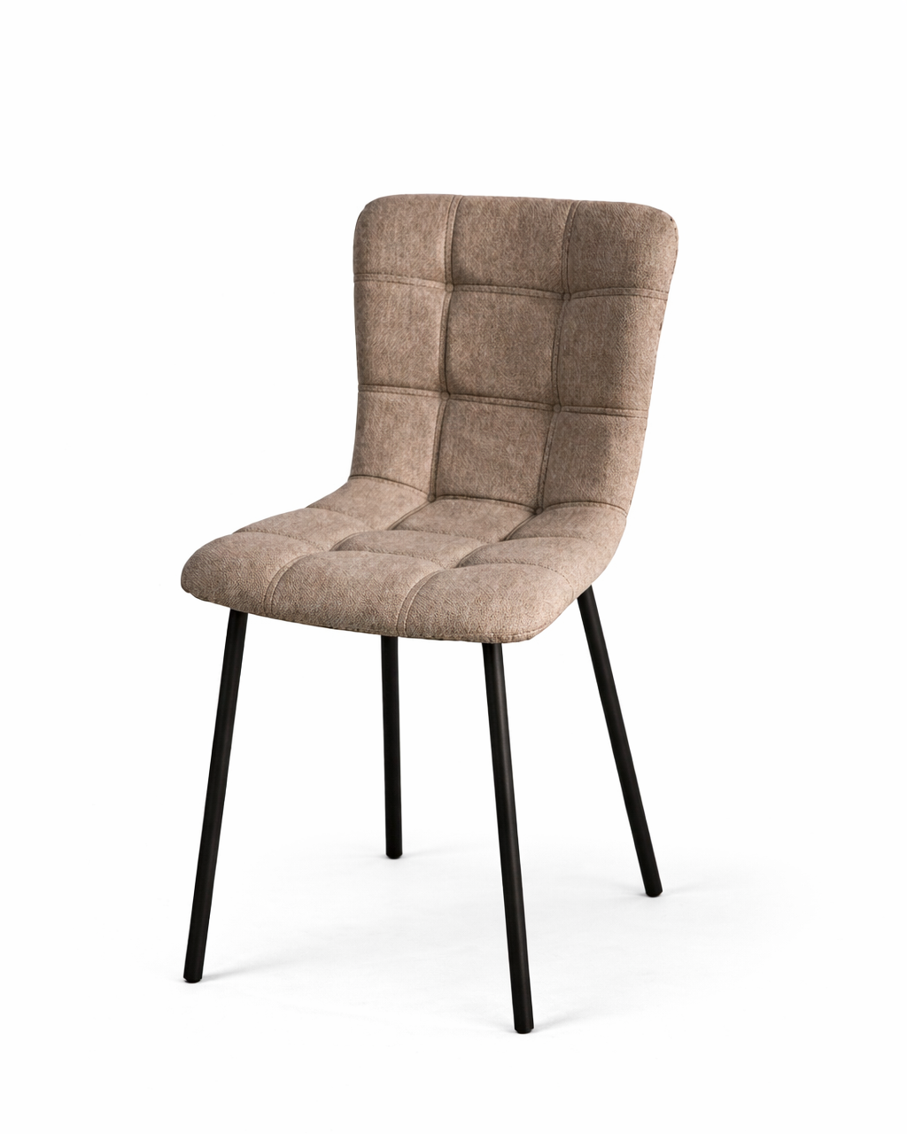 Denvor Black with Brown Seat Boucle Dining Chair