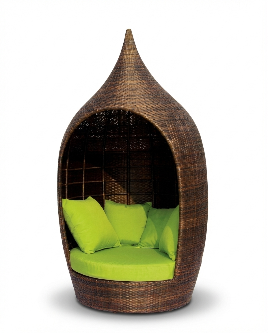 Droplet Brown Outdoor Rattan Hunt Daybed