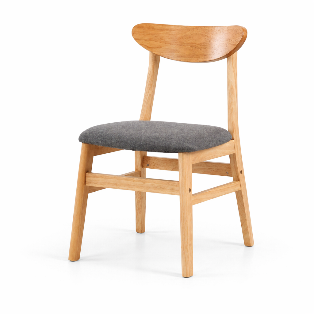 Eira Natural Wood with Grey Seat Dining Chair