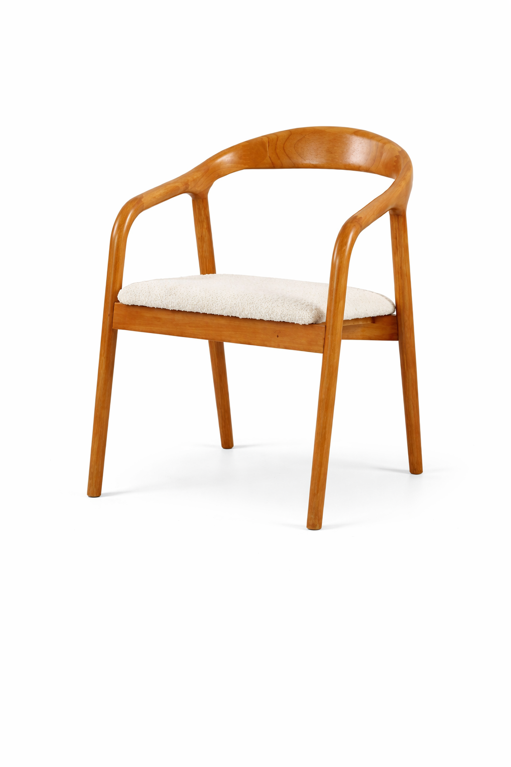 Elvaro Dark Wood Boucle Dining Chair