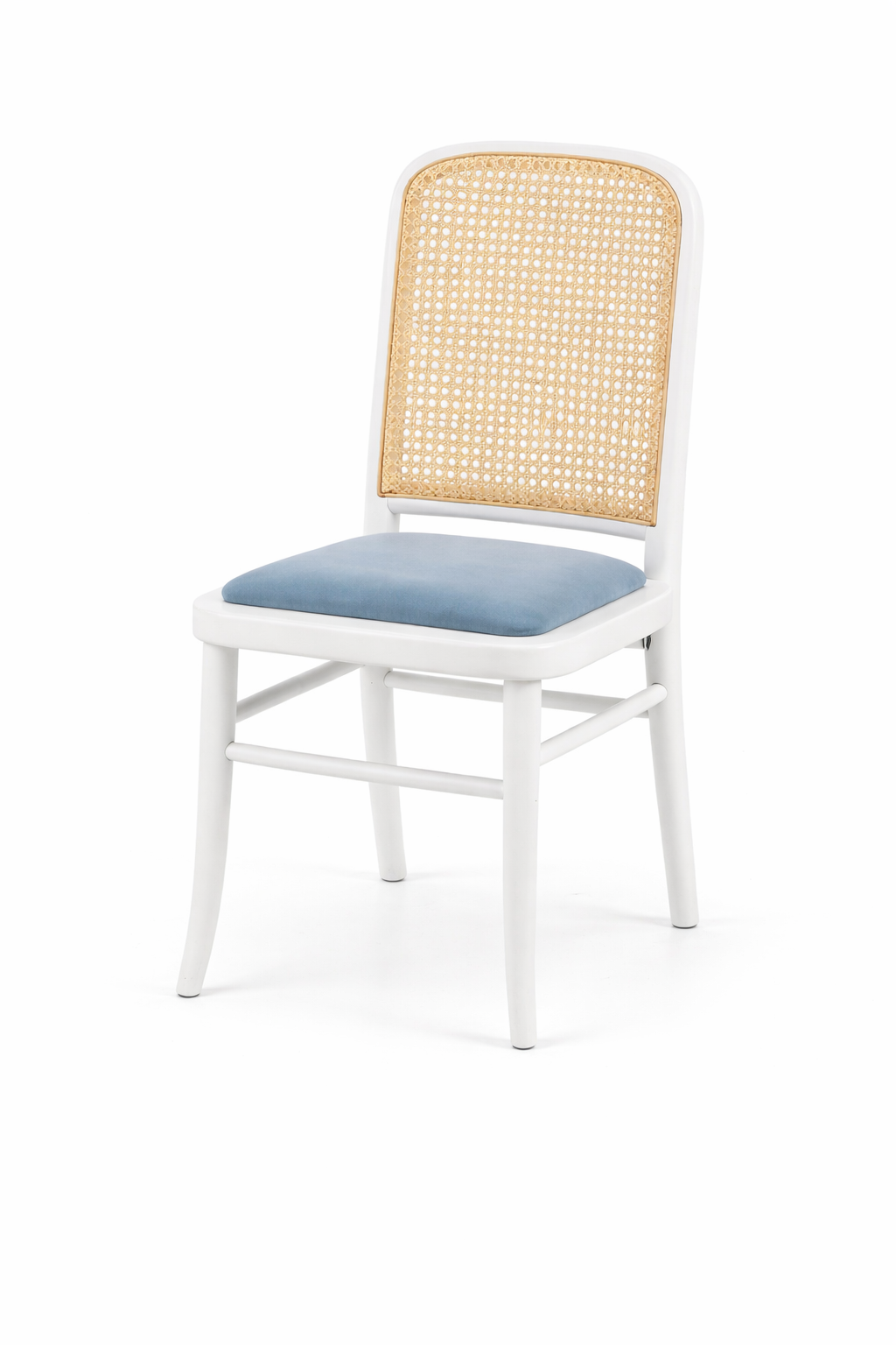 Elvora White Natural Wood Dining Chair