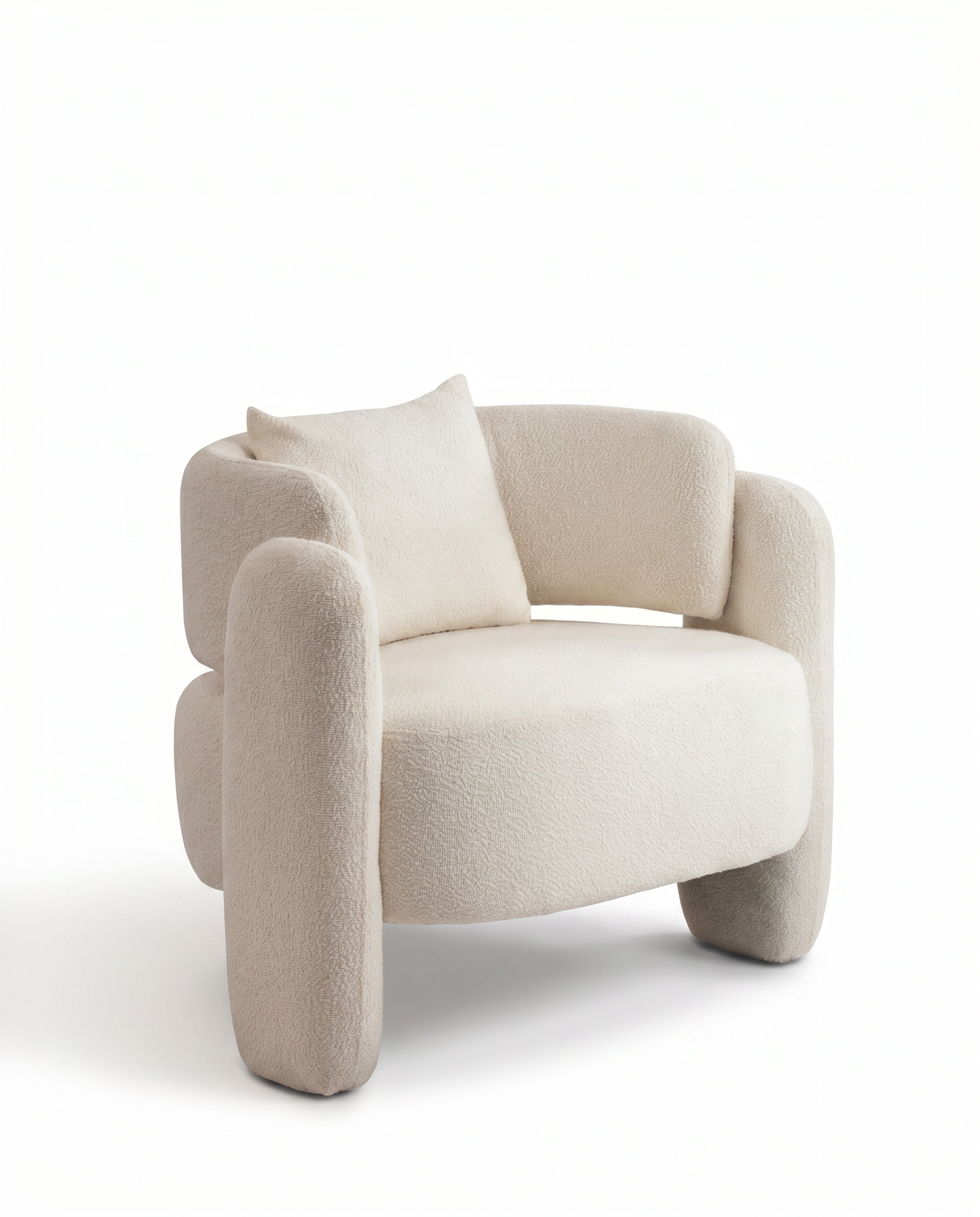 Evalina Off-White Boucle Sofa Chair