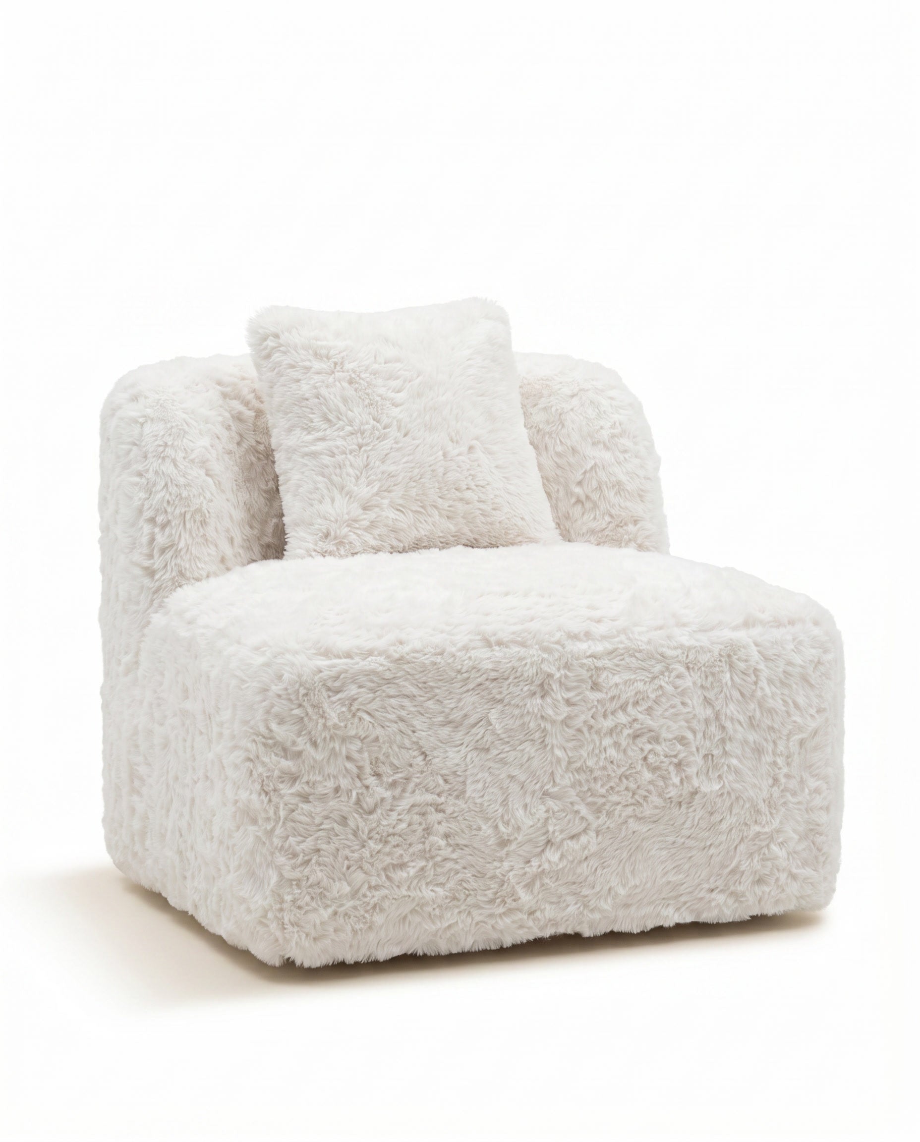 Fleur Off-White Fur Lounge Sofa Chair
