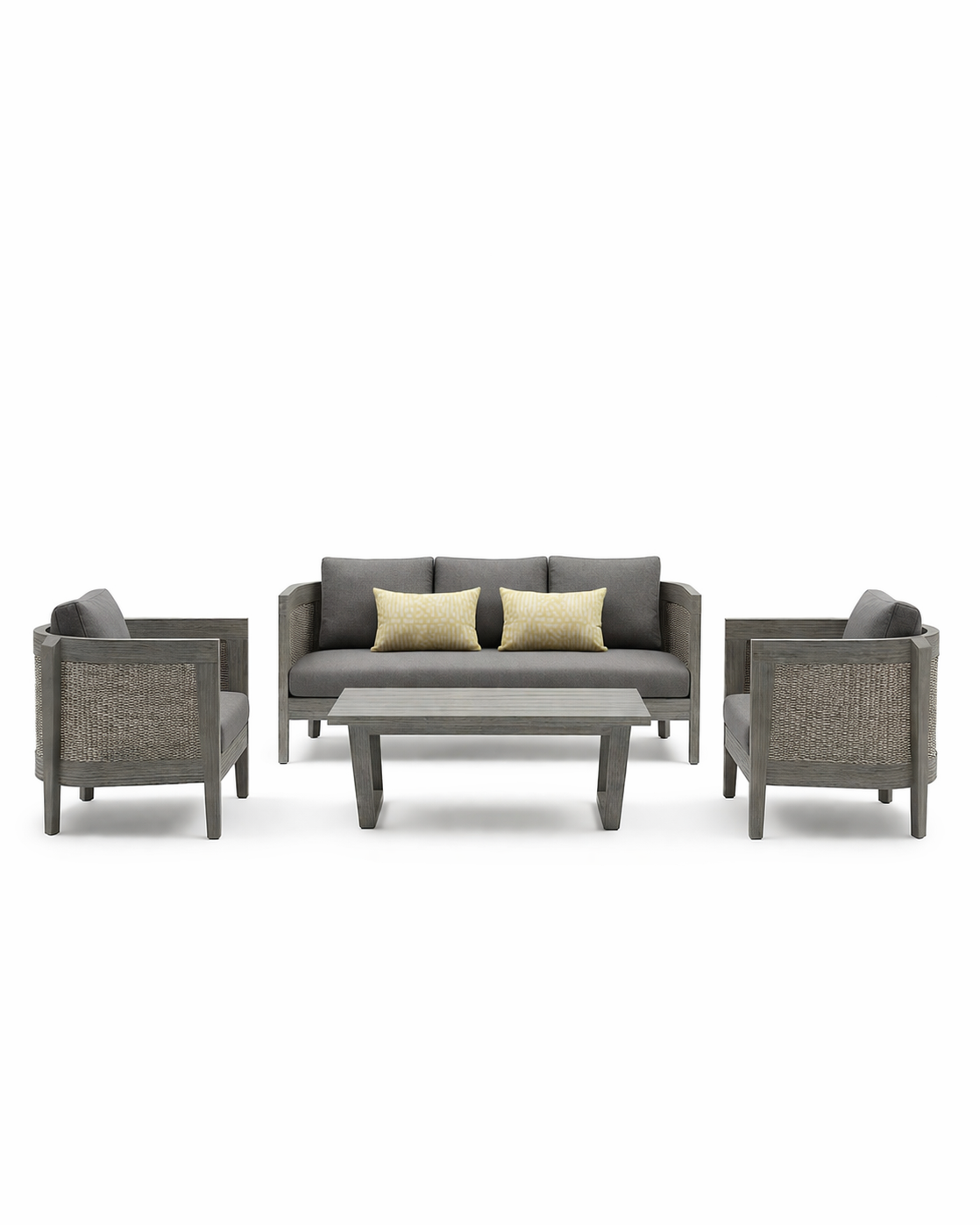 Florida Dark Grey Outdoor Lounge Chair & Sofa With Coffee Table