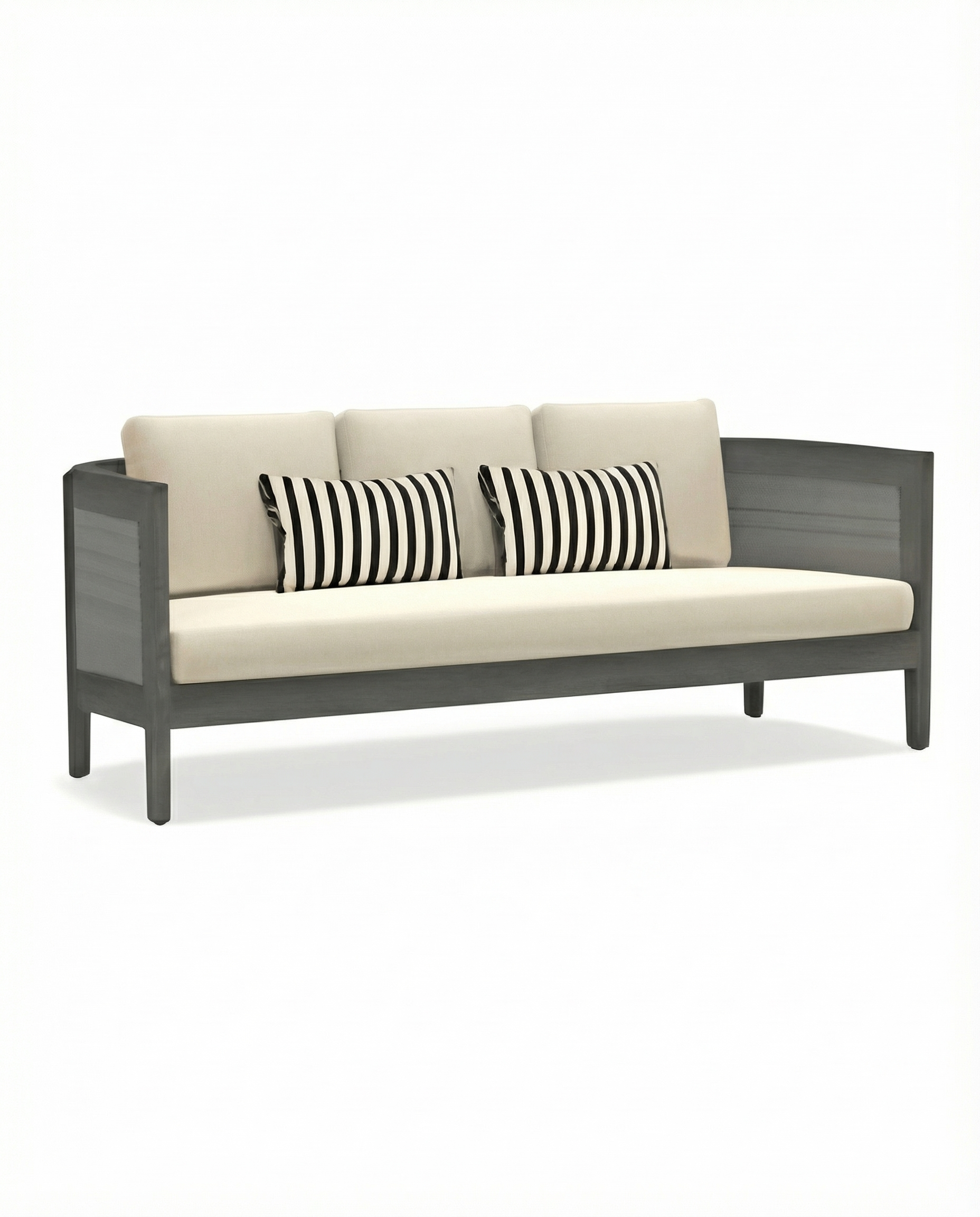 Florida Dark Grey Outdoor Lounge Sofa with Cream Cushion