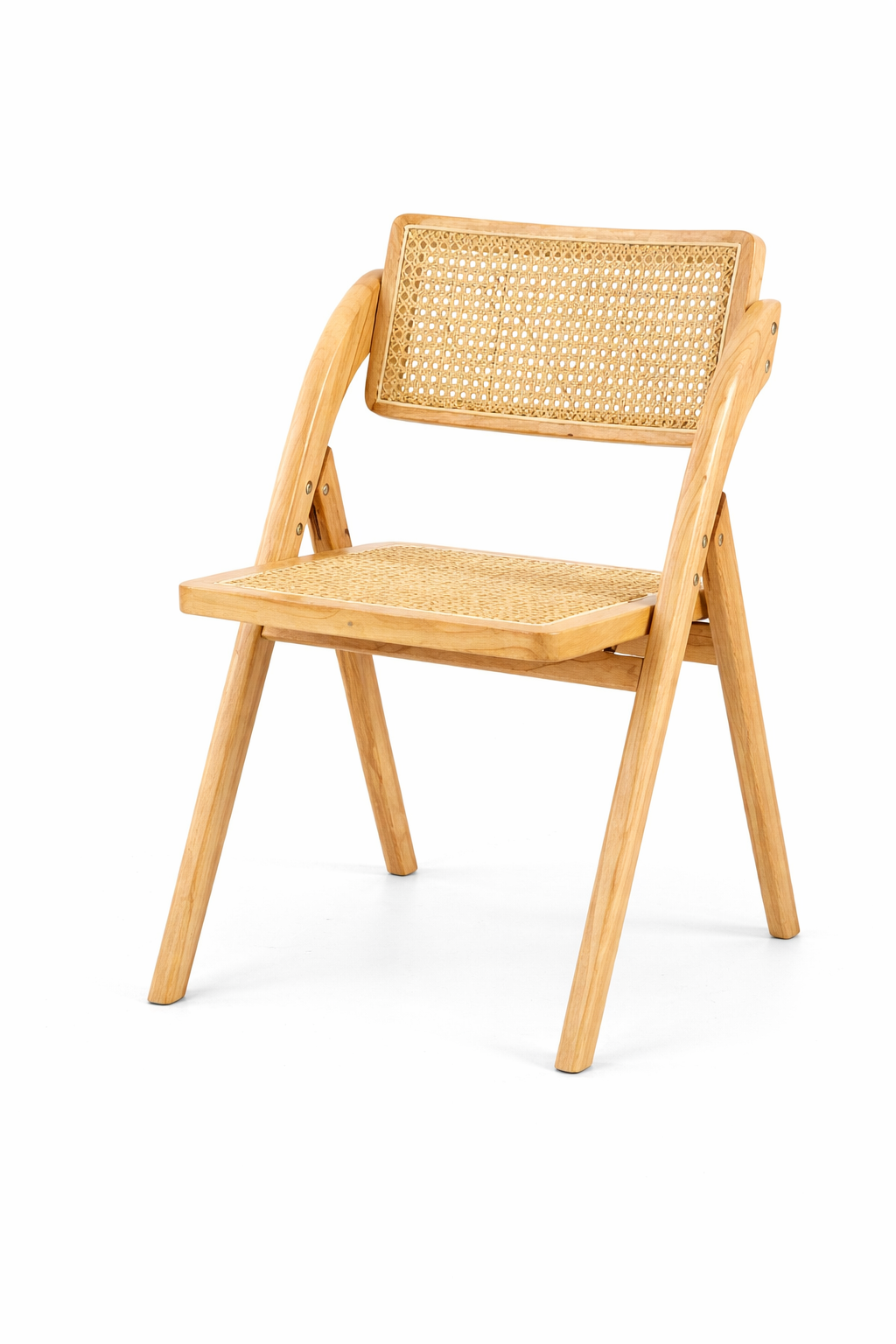 Foldra Beige Natural Oak Wood Dining Chair