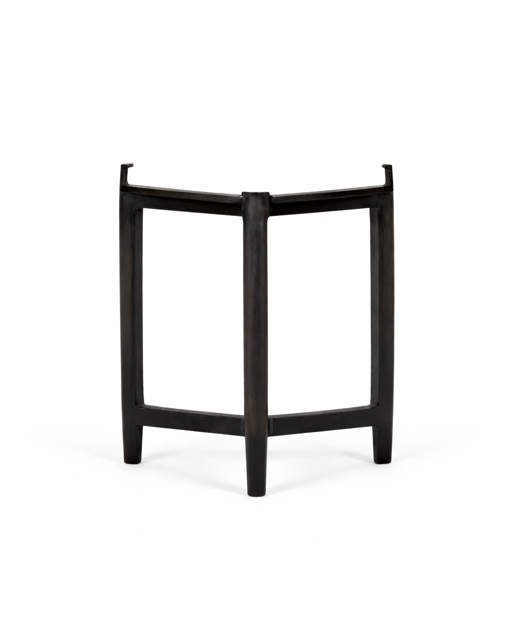 Hansen Black Outdoor Side Table with White Top