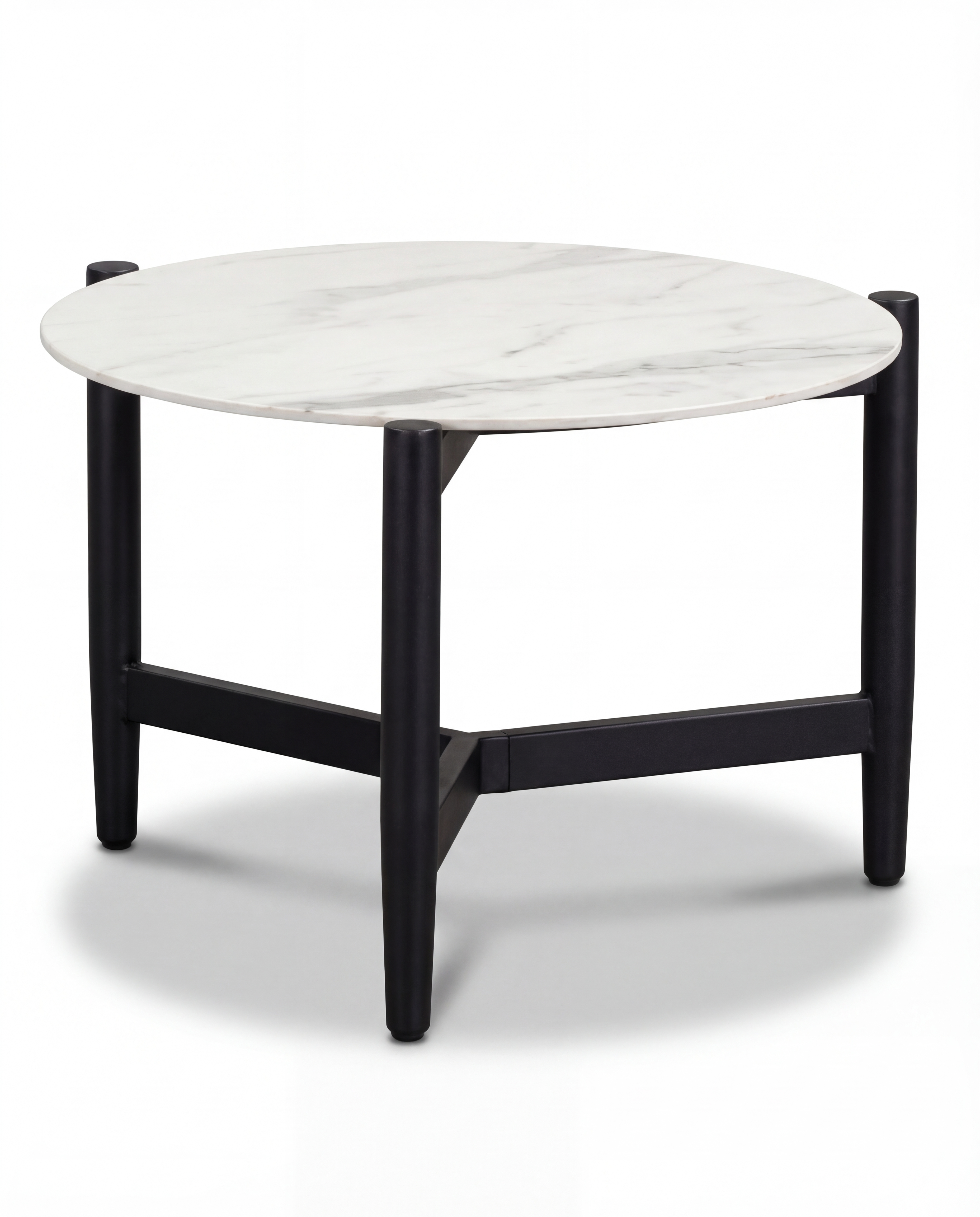 Hensen Black Outdoor Small Coffee Table With Bianco Marble Top