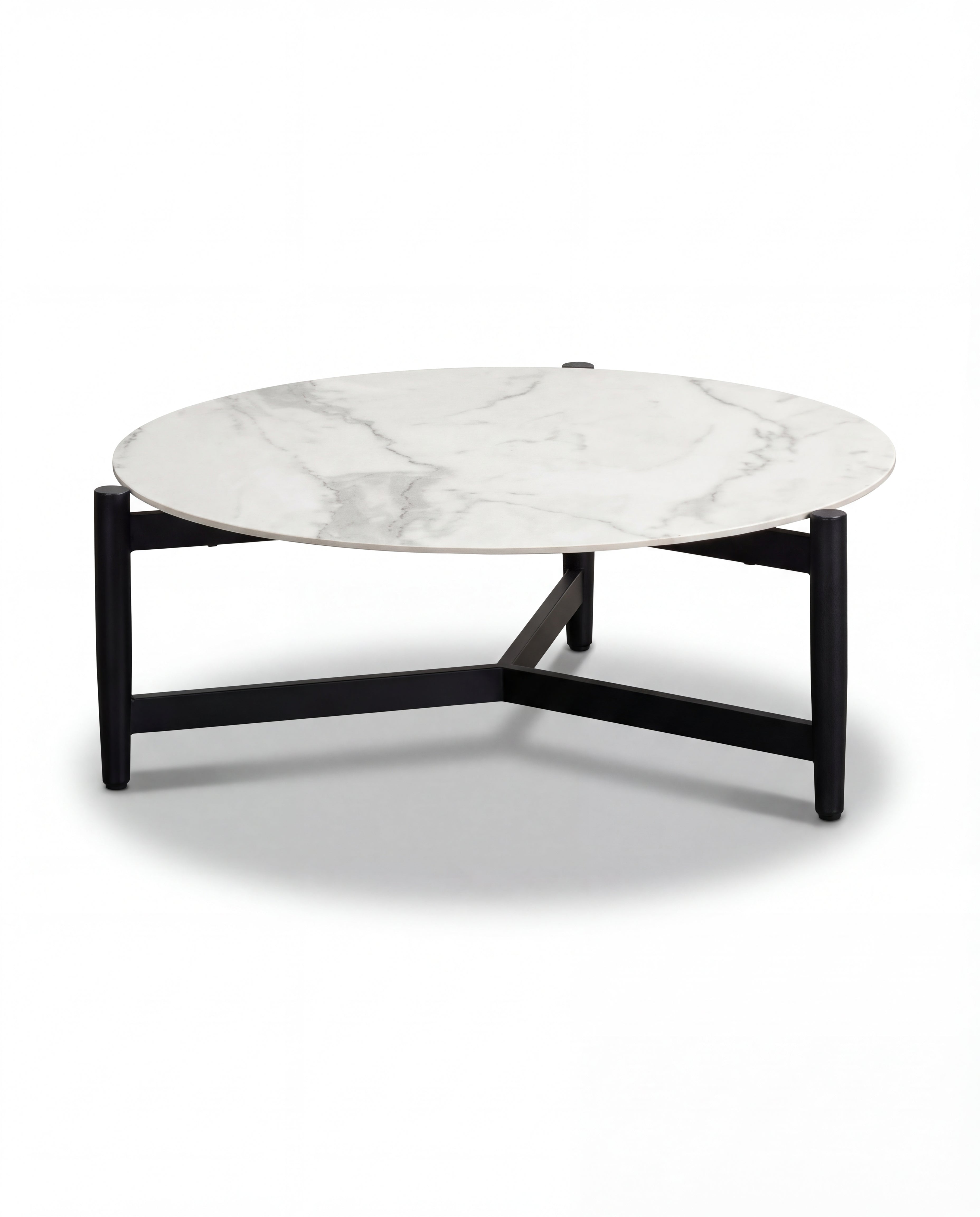 Hensen Black Outdoor Large Coffee Table With Bianco Marble Top