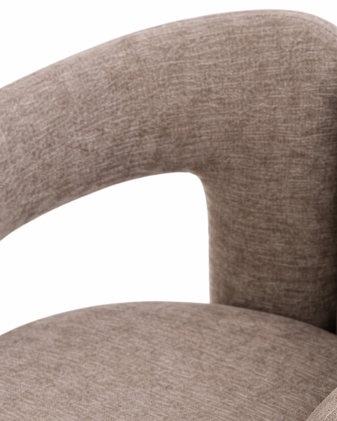 Ilana Brown Boucle Chair 3 closeup