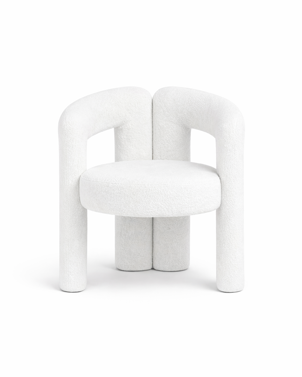 Ilana Off White Boucle Chair Front View Image