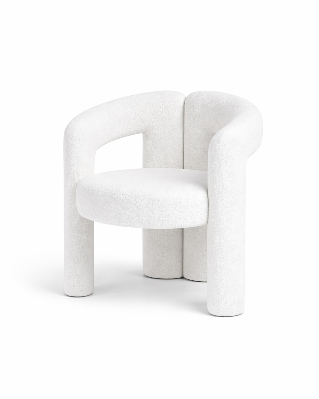 Ilana Off White Boucle Chair Side View Image