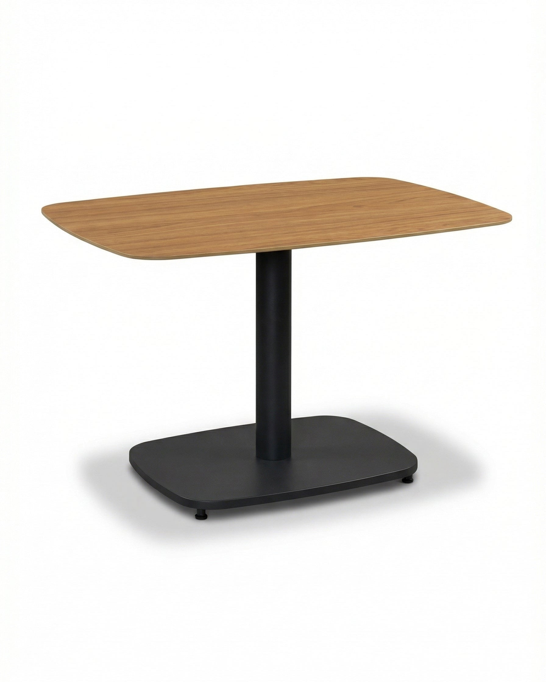 Imperial Black Large Outdoor Coffee Table with Natural Wood Top