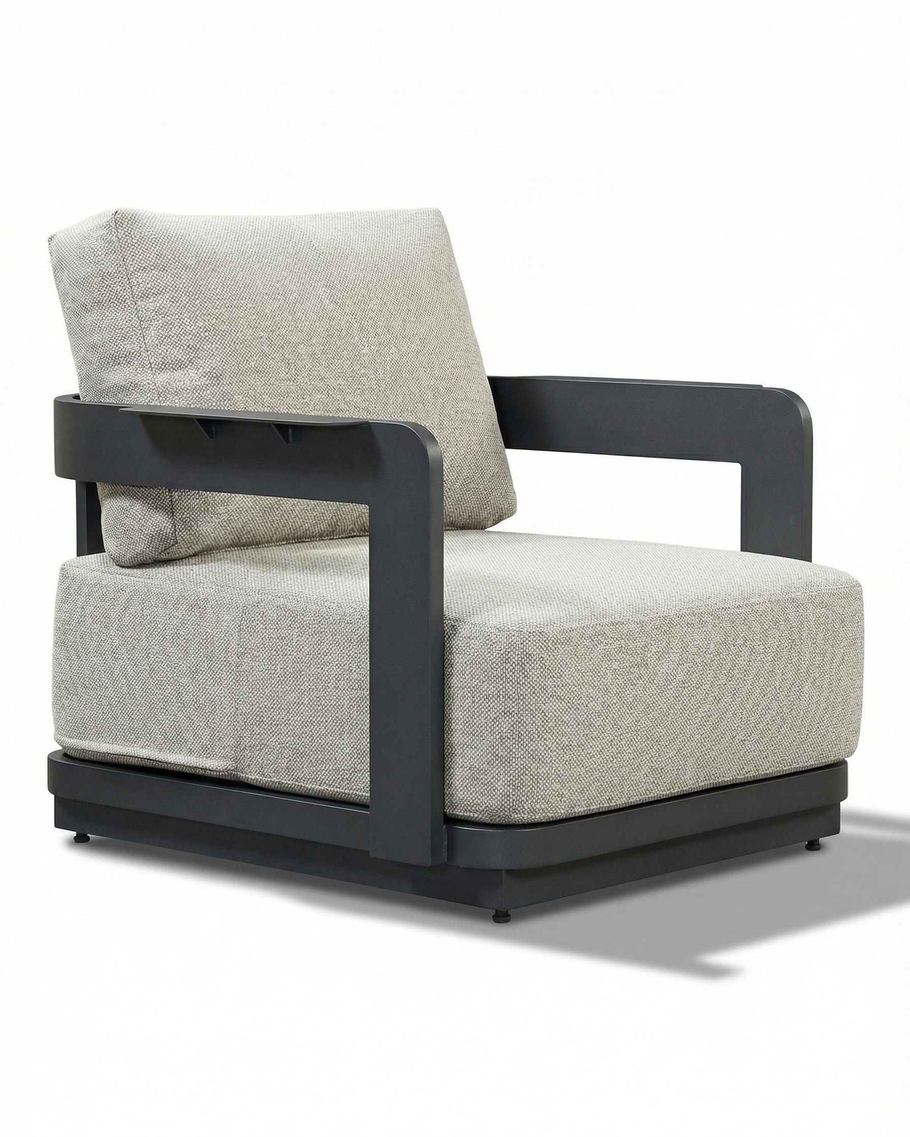 Imperial Dark Grey Outdoor Lounge Chair with Light Grey Cushion