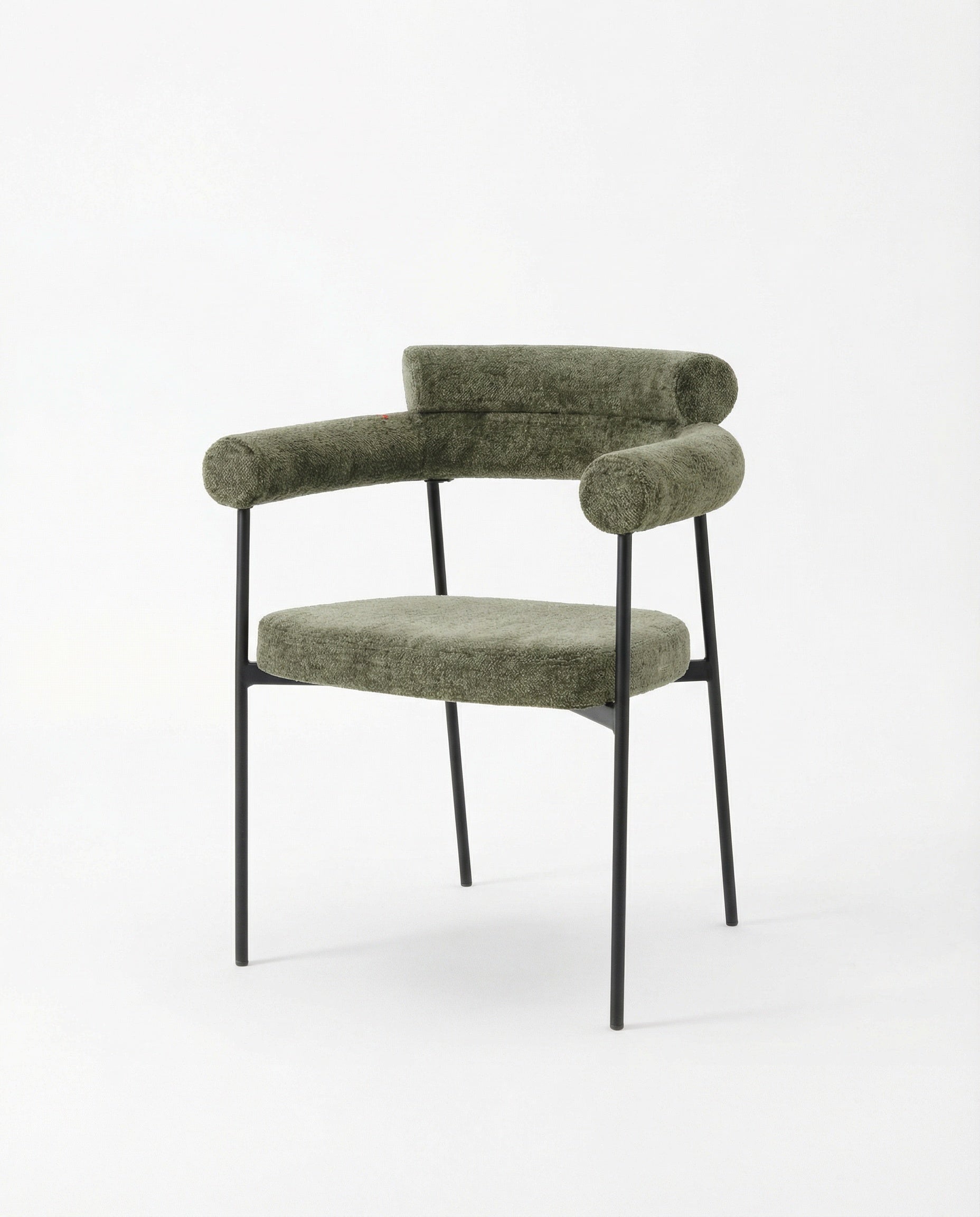 Zarevo Dark Olive Bouclé Dining Chair