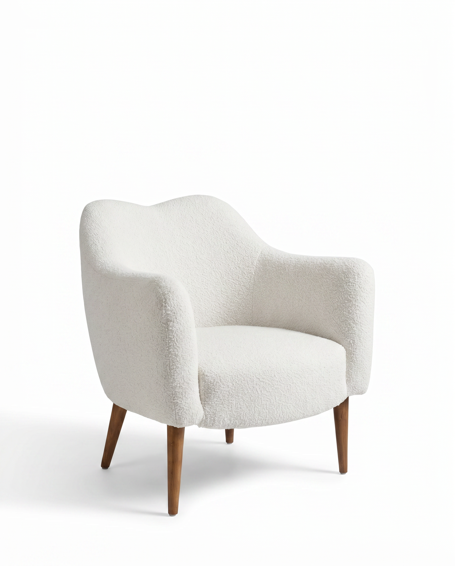 Kent White Boucle Lounge Chair