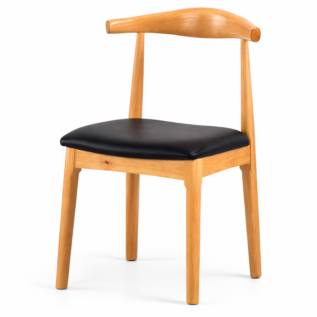 Kivo Natural Wood with Grey Seat Dining Chair