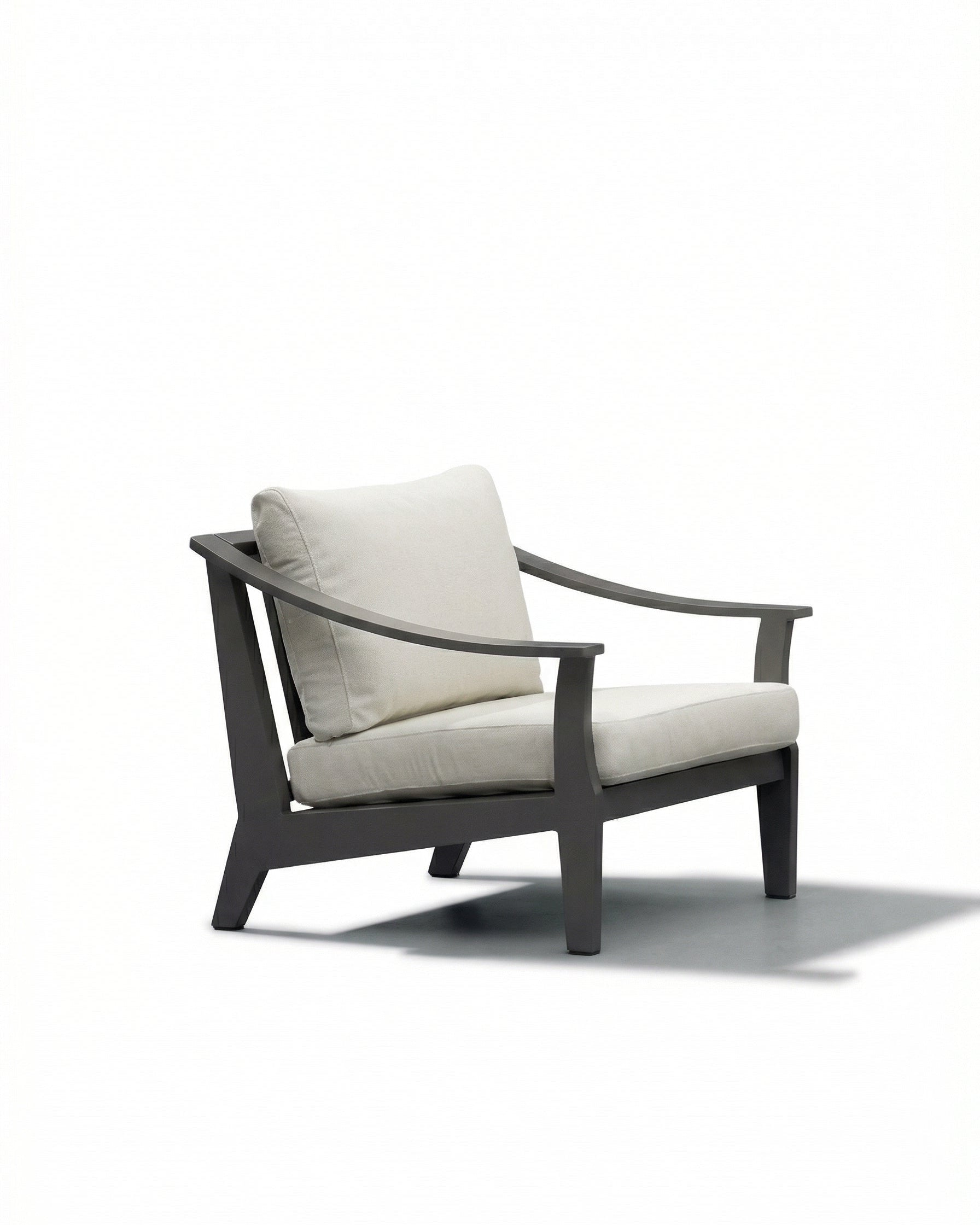 Krakow Dark Grey Outdoor Lounge Chair with Light Beige Cushion