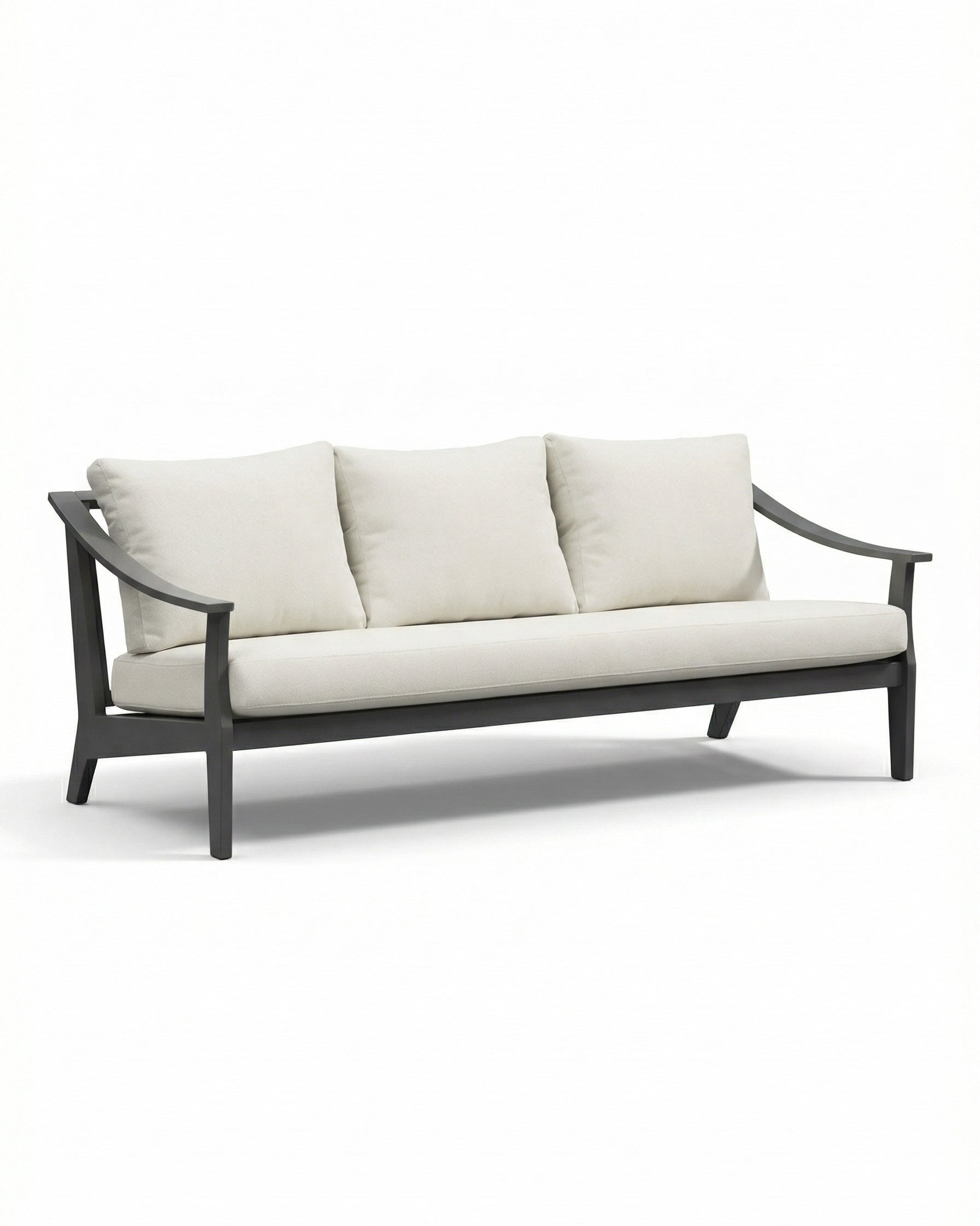 Krakow Dark Grey Outdoor Sofa with Light Beige Cushion