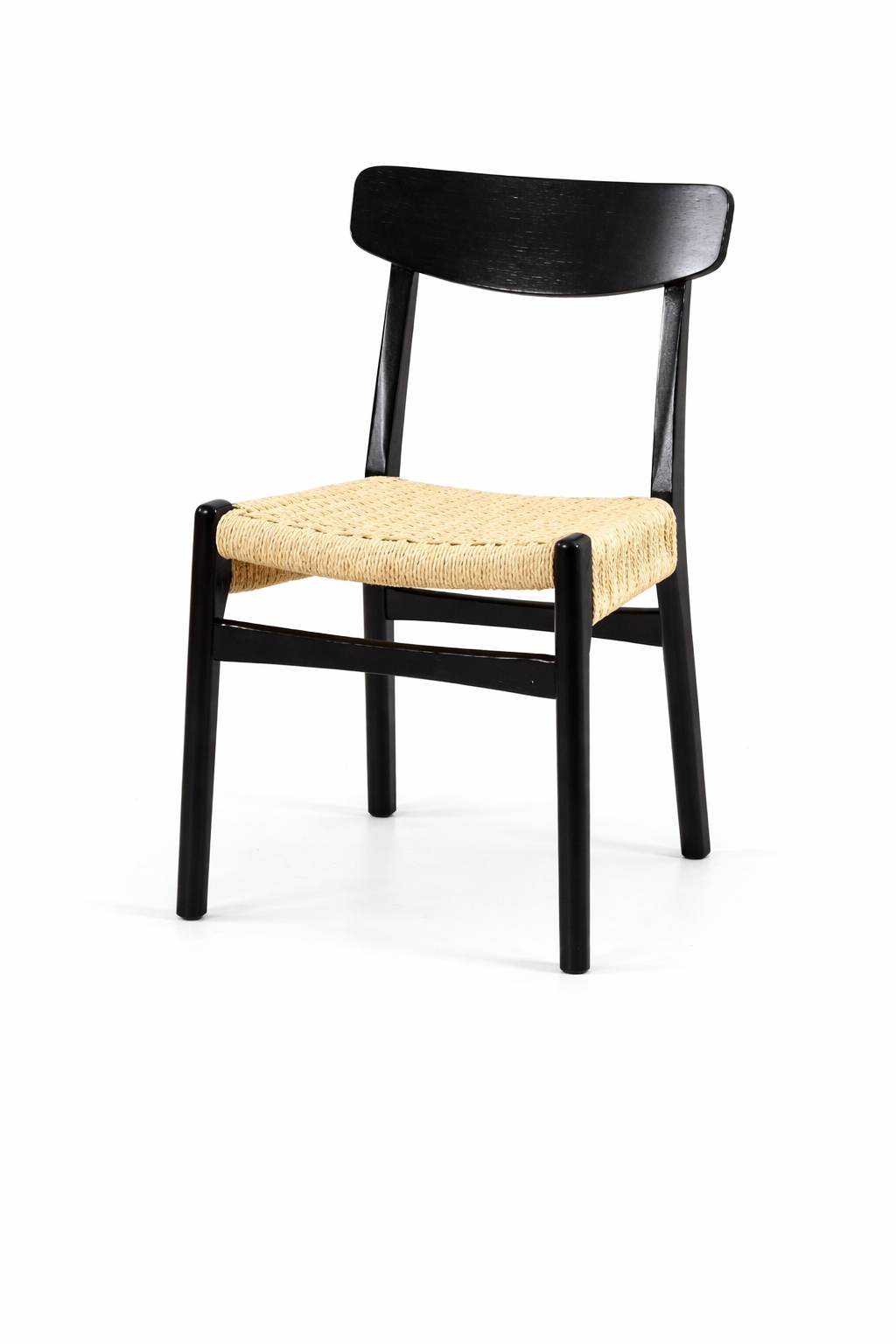 Taro Black Wood Cane Dining Chair