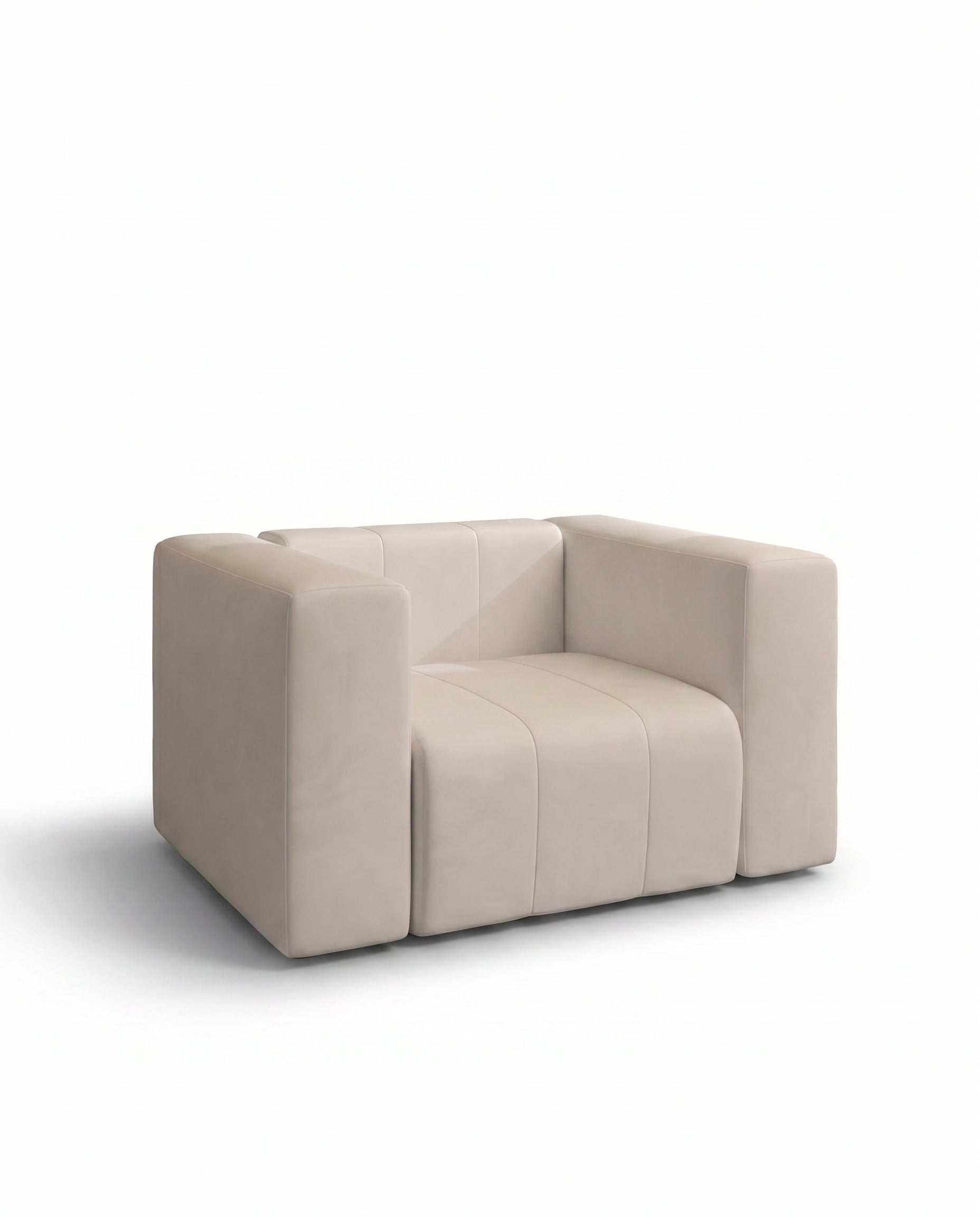 Liorine Off White Velvet Sofa Chair