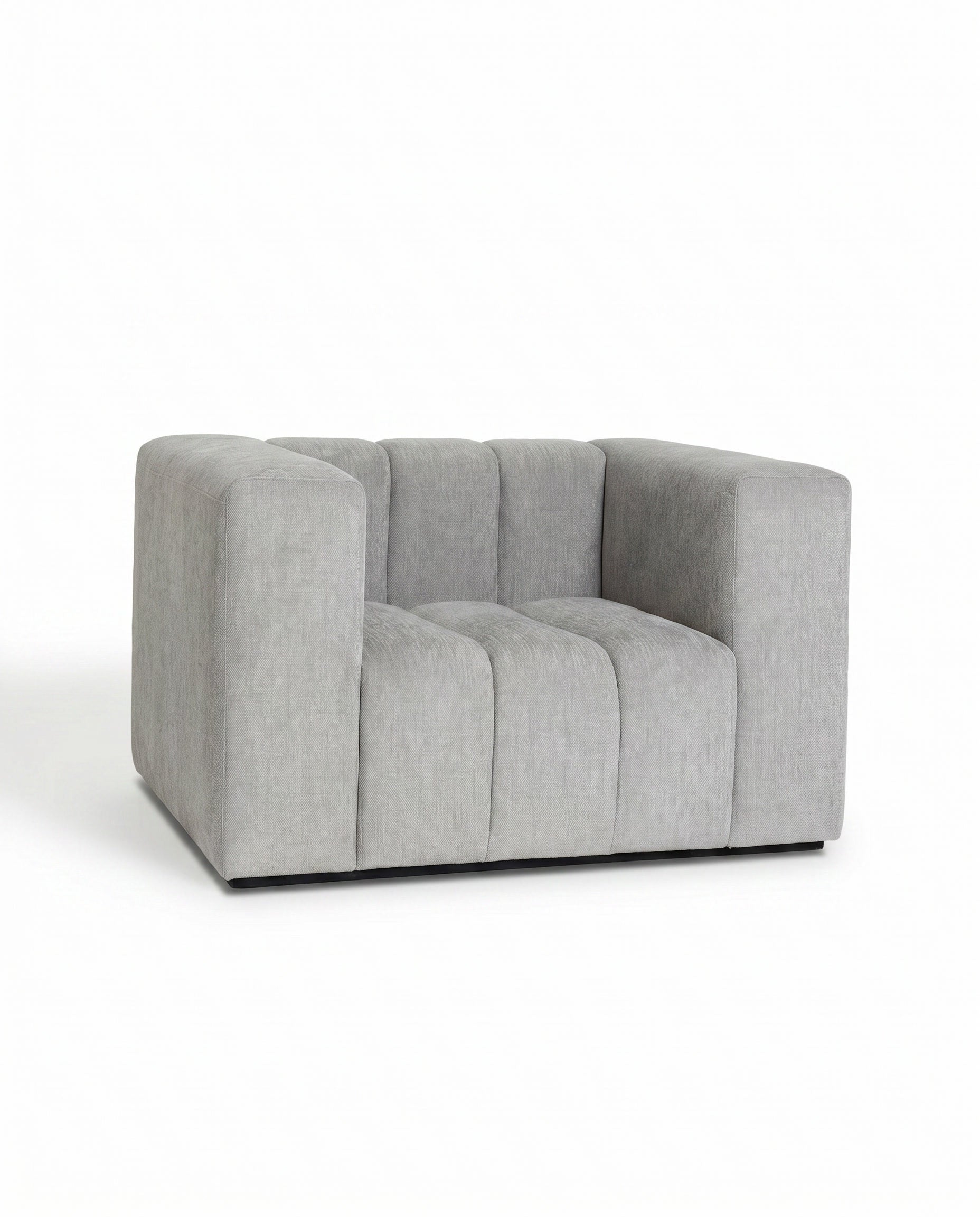 Liorine Silver Mist Velvet Sofa Chair