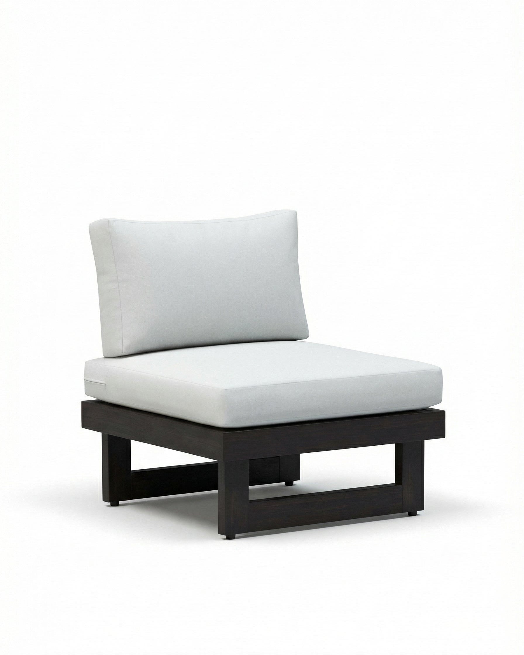 Lisbon Black Outdoor Corner Chair with Off-White Cushion