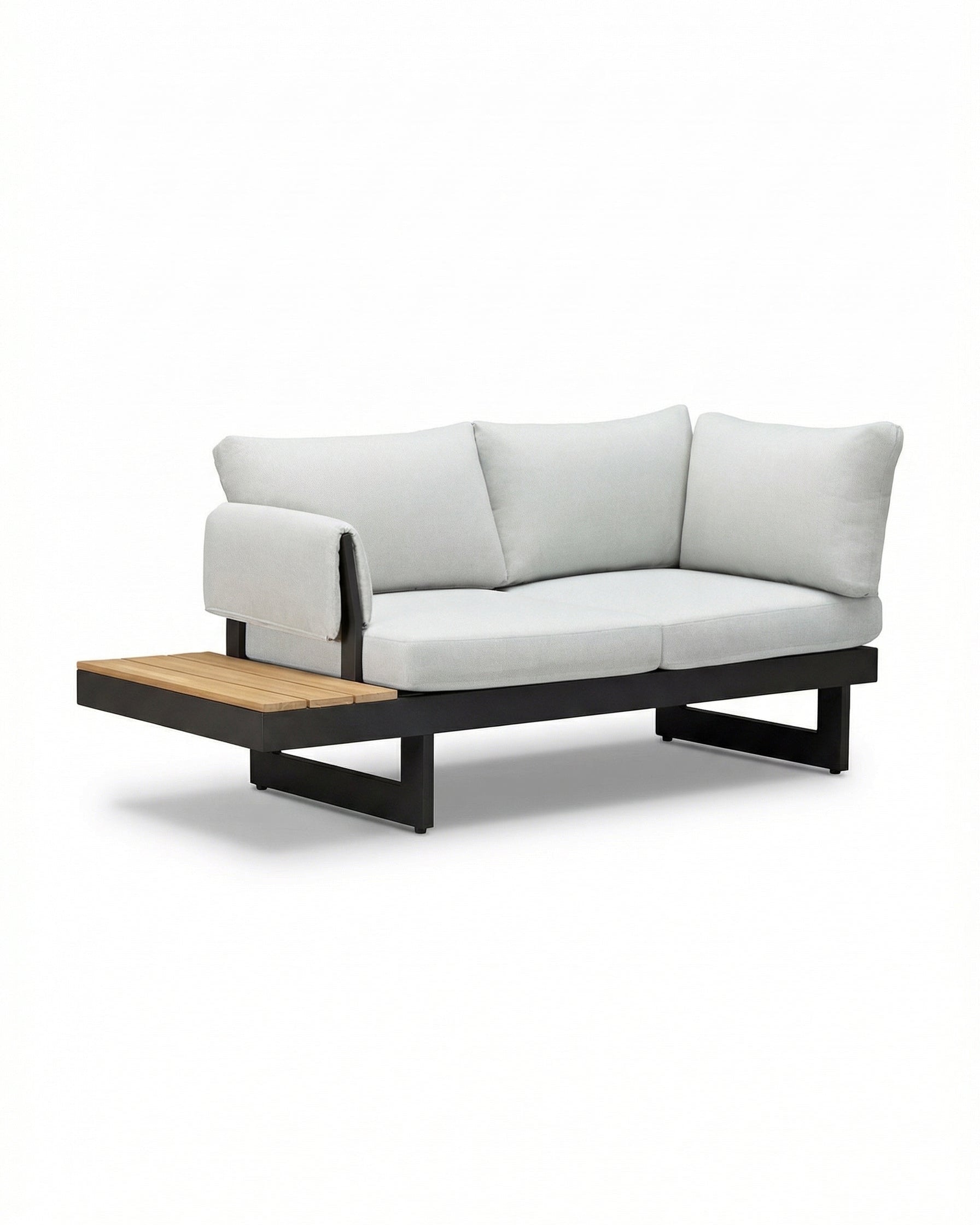 Lisbon LAF 2 Black Outdoor Lounge Sofa with Off-White Cushion