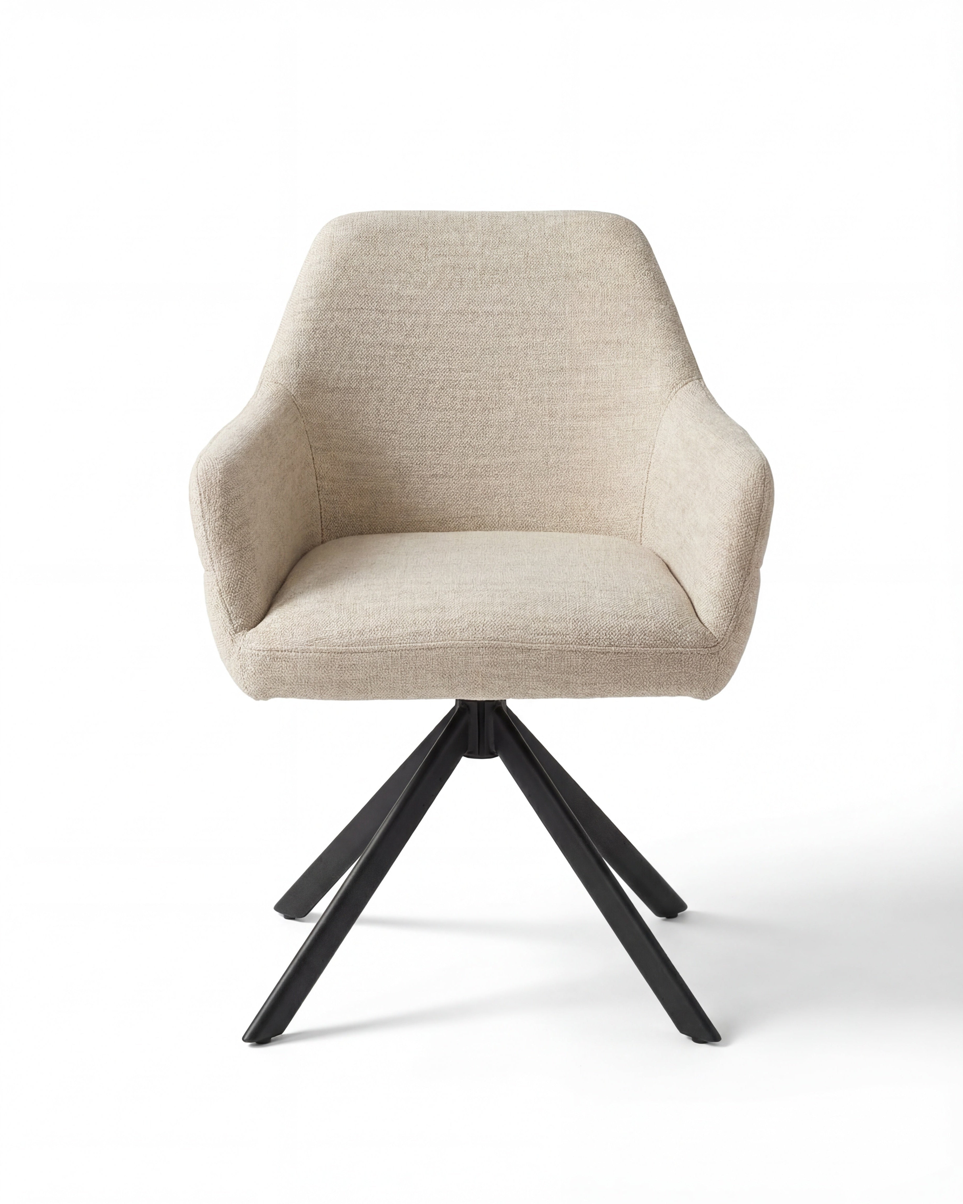 Livia Black with Beige Seat Swivel Dining Chair