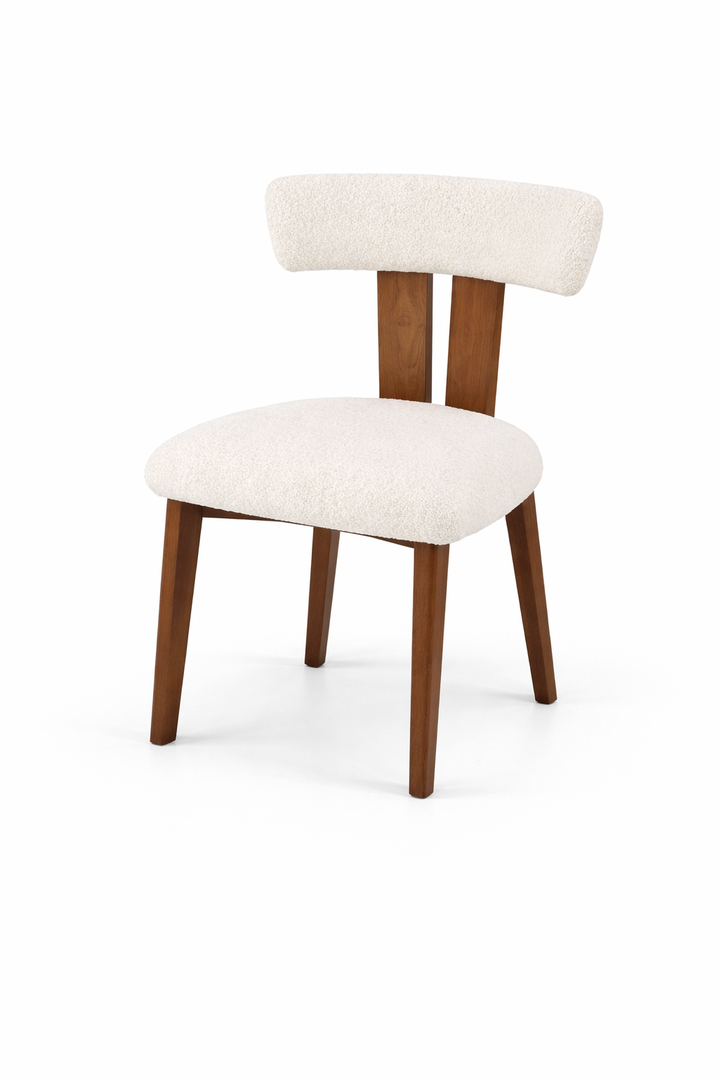 Lunor Brown Wood with Off-White Seat Dining Chair