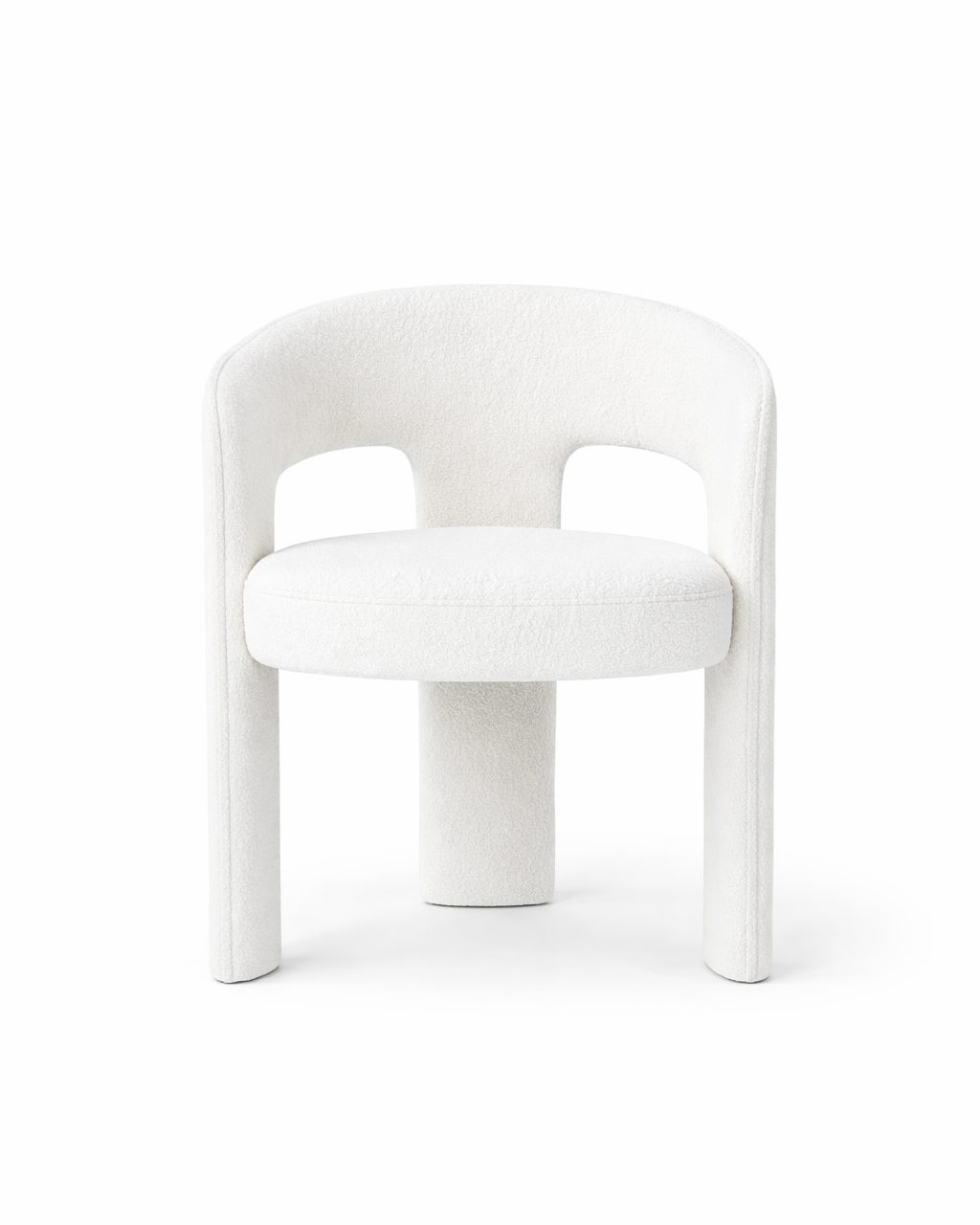 Lurel White Soft Arm Boucle Chair
