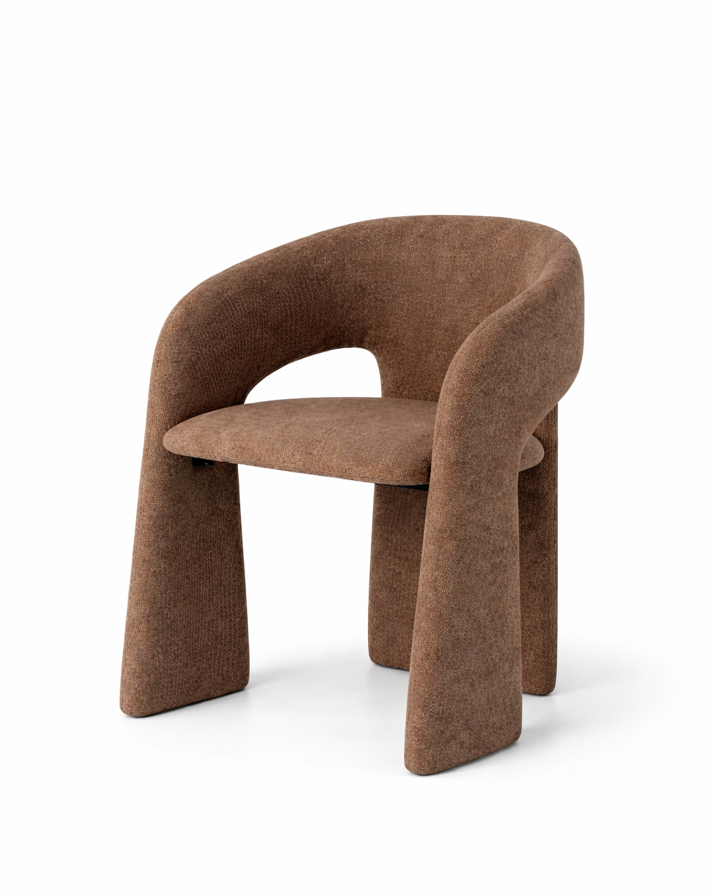 Lurvan Brown Arch Leg Boucle Chair Side Image