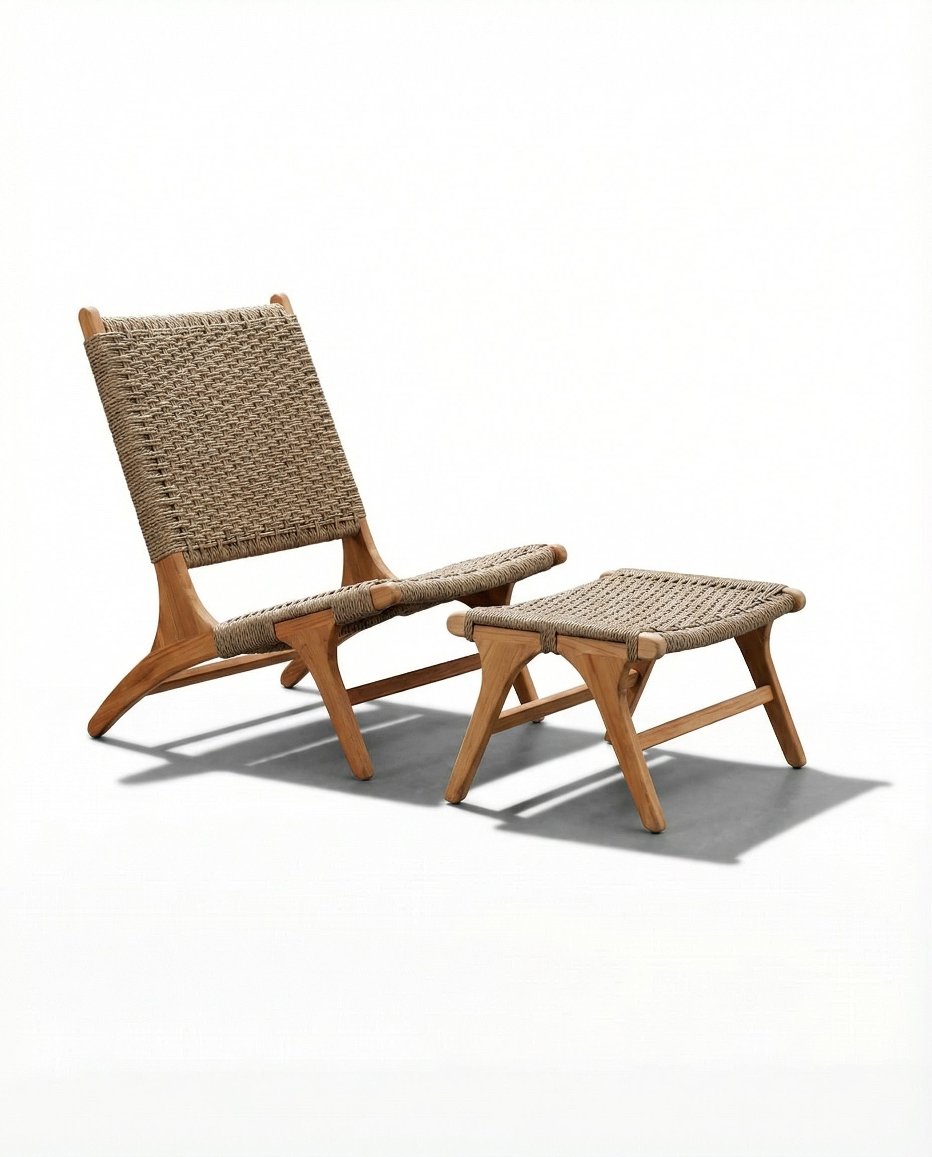 Mallorca Dark Wood Outdoor Chair With Footrest